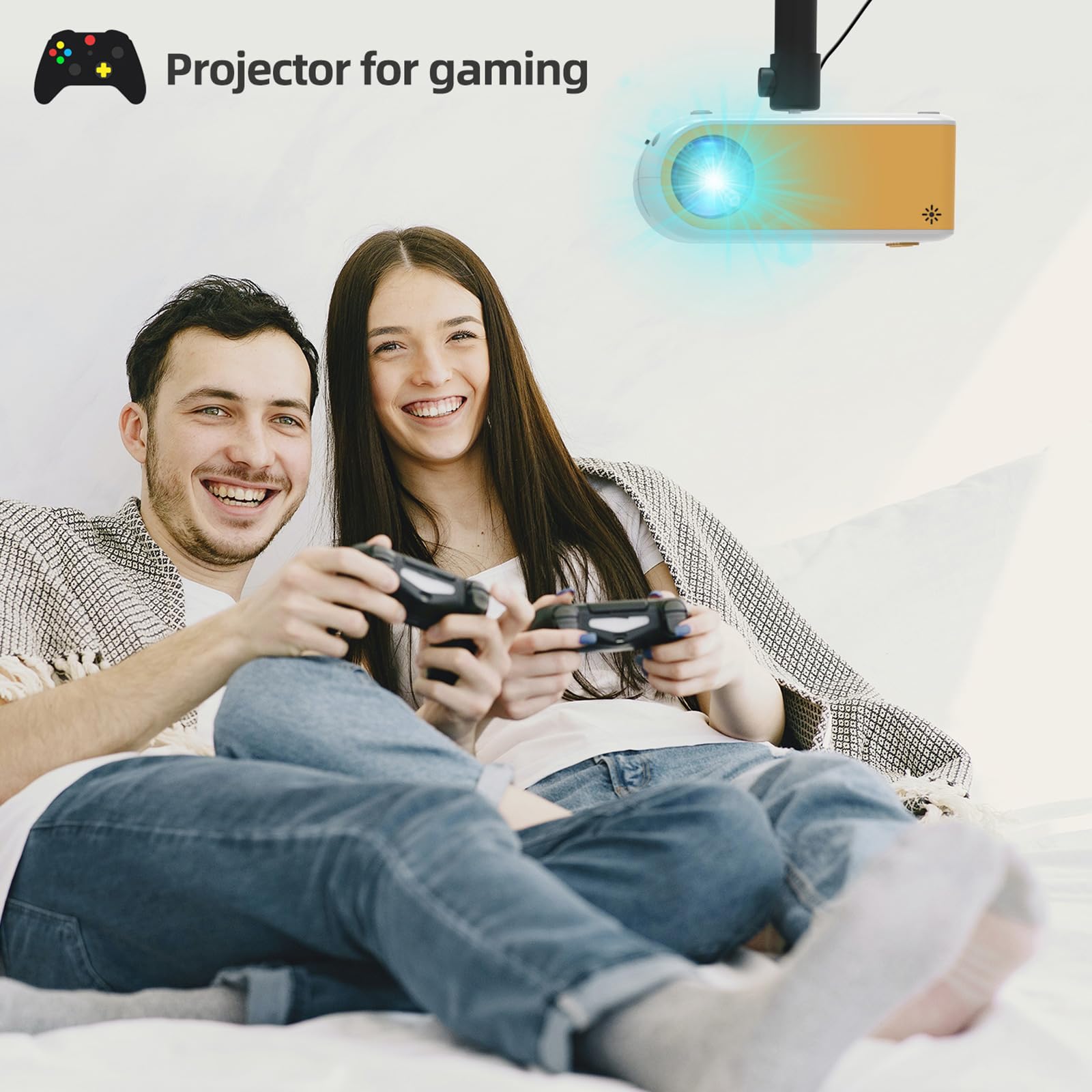 Khq Mini Projector,Portable Projector Support 1080P 170'' Mini Hd Movie Projector, Outdoor Projector With Stylish Streamlined De