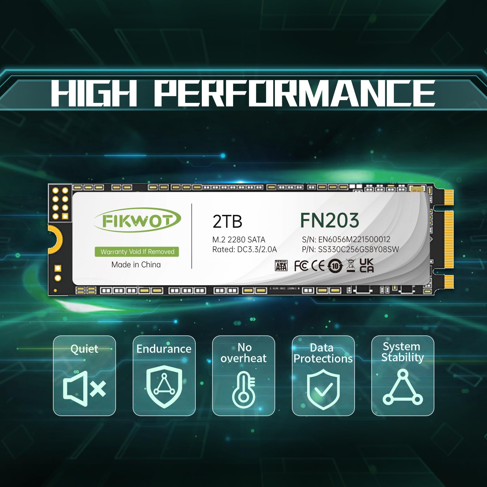 Fikwot Fn203 2Tb M.2 Sata Ssd   Slc Cache 3D Nand Tlc Sata Iii 6Gb/S M.2 2280 Ngff Internal Solid State Drive, Up To 550Mb/S, Co