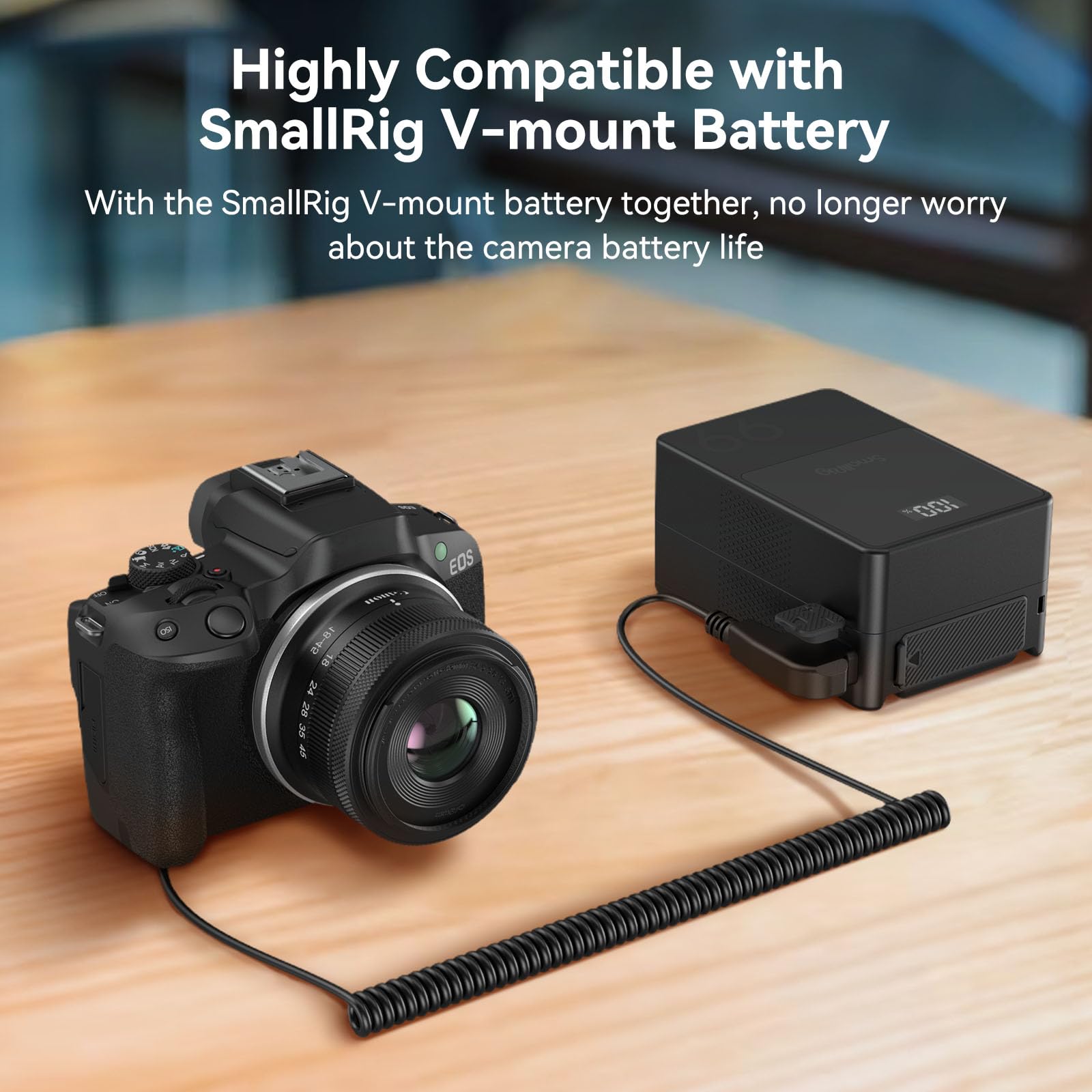 Smallrig D-Tap To Lp-E6Nh Dummy Battery, Lp-E6Nh Coiled Power Cable For Canon R5, R5 C, R6, R7, R, 5D Ii/Iii/Iv, 6D, 6D Ii, 7D,