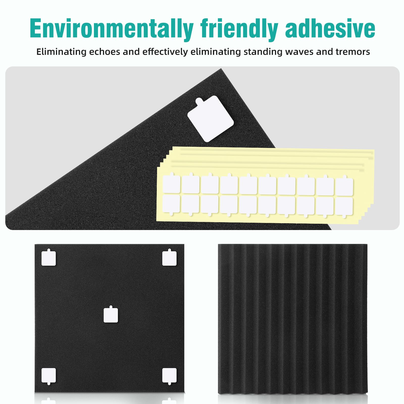 Hwliyutai 50 Pack Acoustic Panels 1 X 12 X 12 Inches   Acoustic Foam Studio Foam Wedges High Density Panels Soundproof Wedges Ch