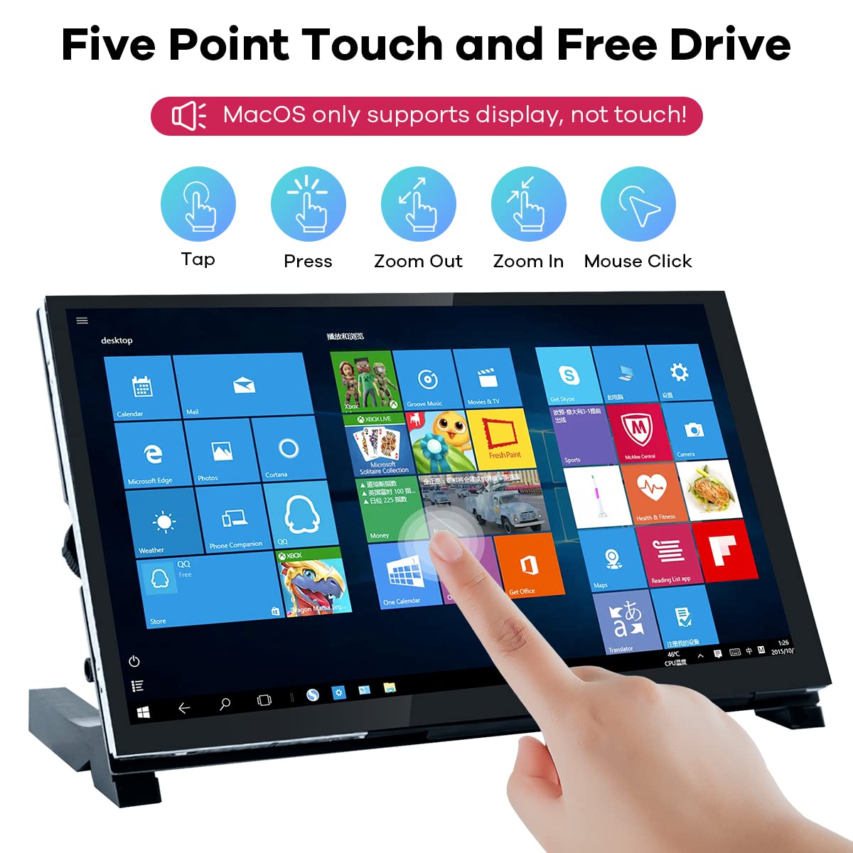 Hosyond 7 Inch Ips Lcd Touch Screen Raspberry Pi Monitor Display 1024  600 Capacitive Screen Hdmi Monitor Compatible With Raspbe