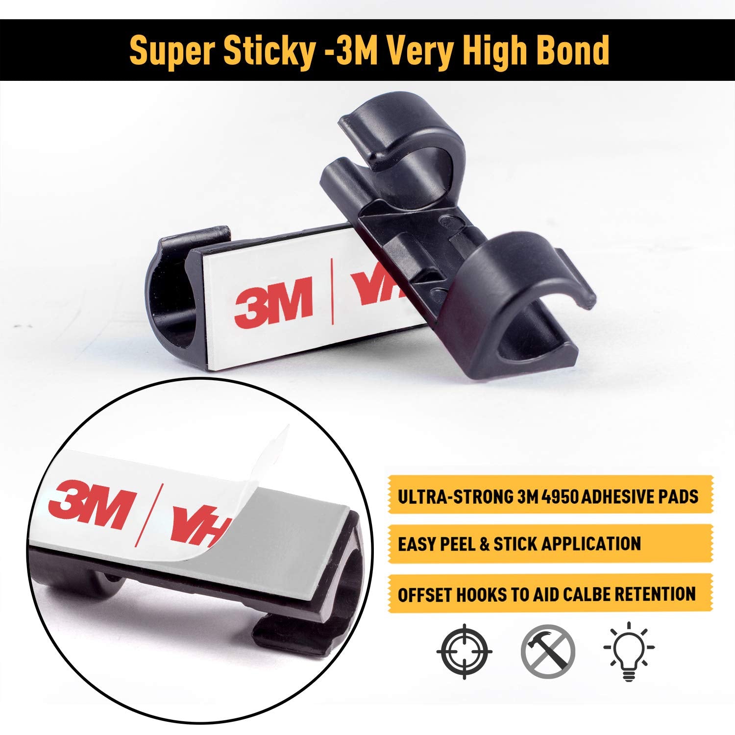 Cable Clips With Strong Self Adhesive, Xiaoxi Cord Organizer Cable Management Organizing Cords Wire For Car, Home And Office   2