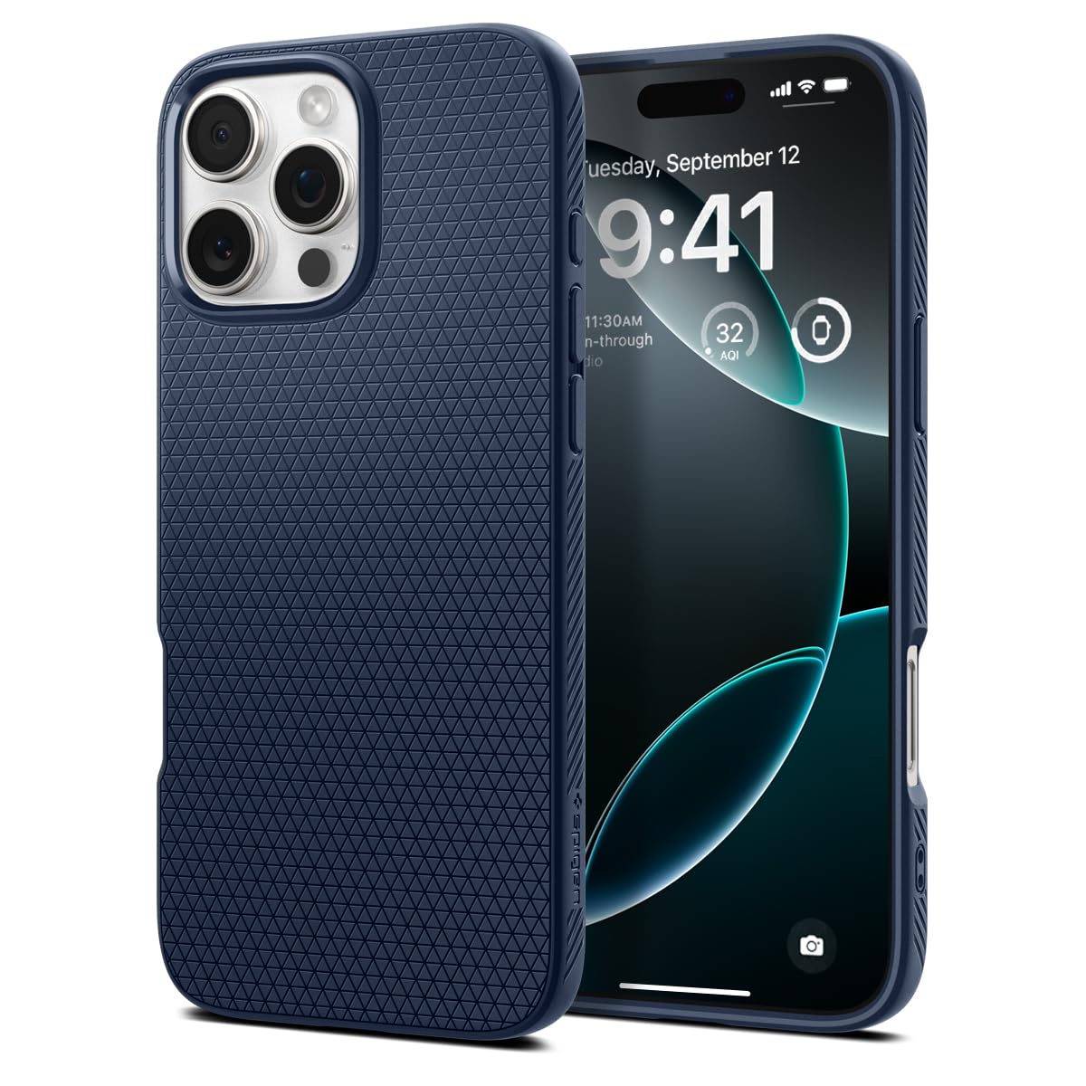 Spigen Liquid Air Designed For Iphone 16 Pro Case [Not Compatible With Magsafe], [Military Grade Protection]   Navy Blue