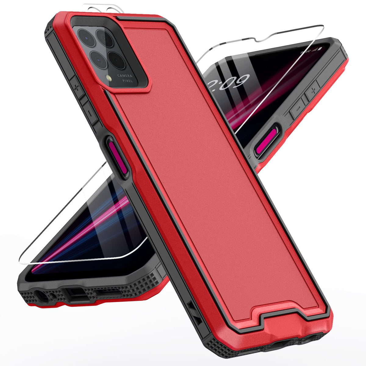 Lekevo For Revvl 6 Pro 5G Case: With Screen Protector, Military Grade Drop Proof Shockproof Cover Dual Layer Heavy Duty Rugged P