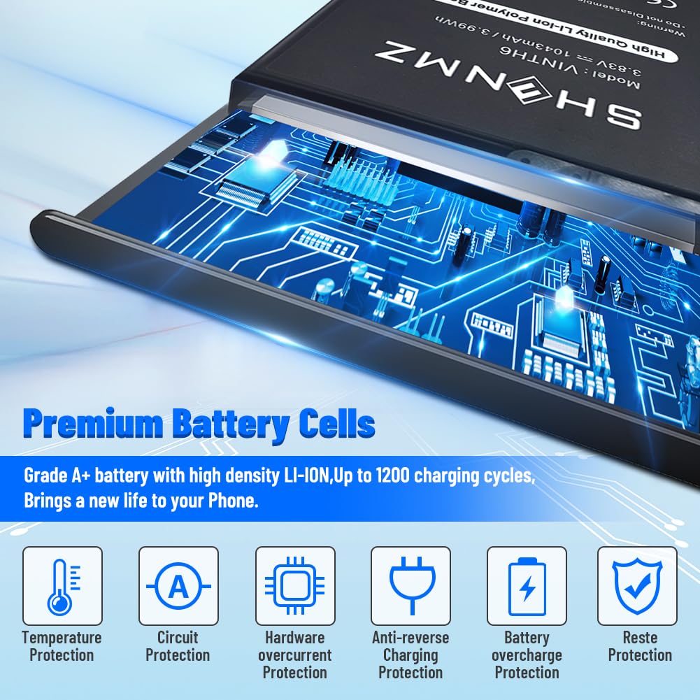 Shenmz A1641 Battery, [Upgraded] 1043Mah High Capacity New 0 Cycle Replacement Battery For Apple Ipod Touch 6Th Generation 16Gb