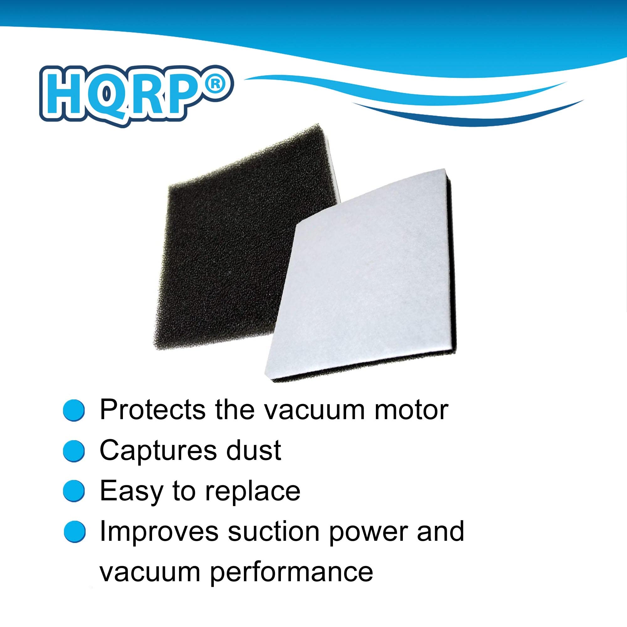Hqrp 4 Pack Foam Filter Compatible With Kenmore 86883 Fits 116.21714, 21714, 116.21514, 21514, 116.21614, 21614, 116.23613, 2361