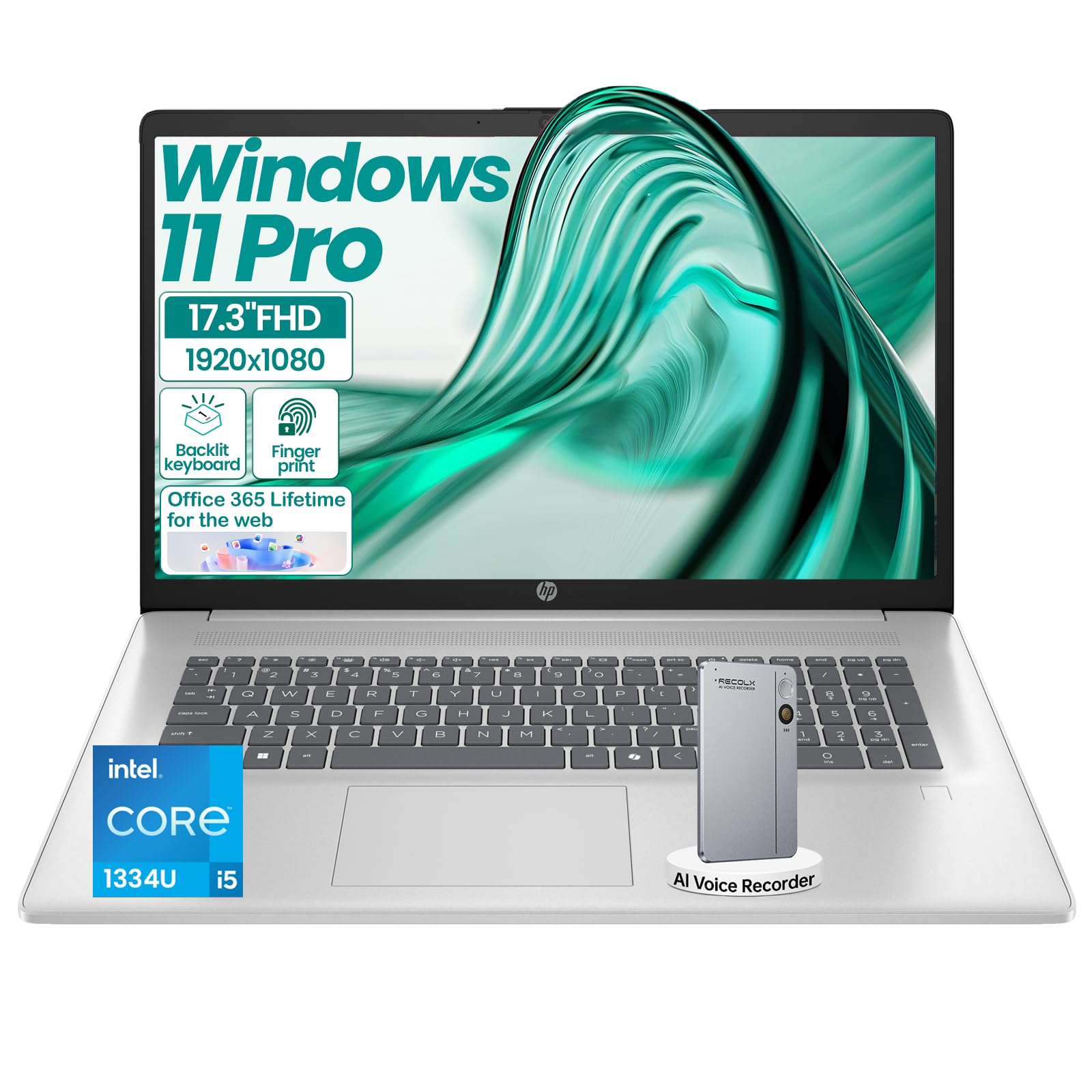 HP 2026 17.3 FHD Business Laptop - Office 365 of The Web Lifetime, Intel i5-1334U (Up to 4.6GHz), 16GB RAM, 512GB SSD, Win11 Pro