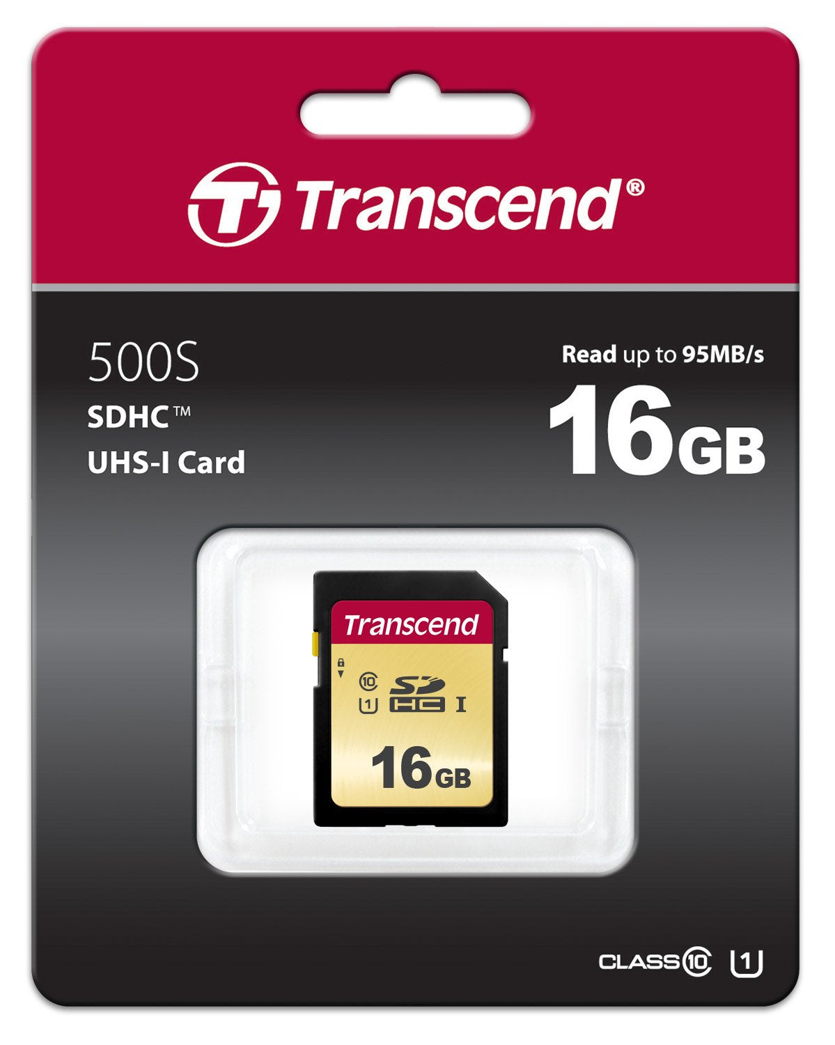 Transcend 16GB SDXC/SDHC 500S Memory Card TS16GSDC500S