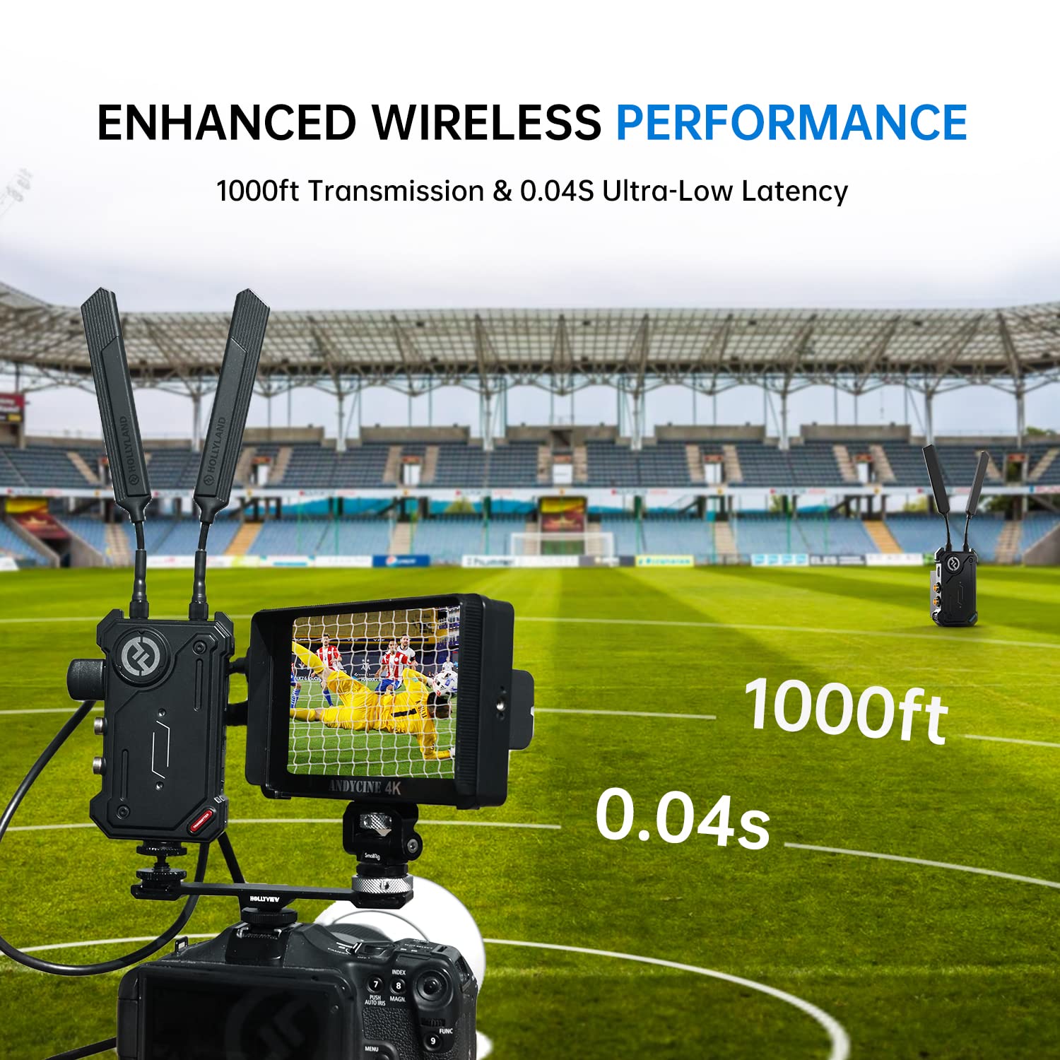 Hollyland Cosmo C1 [Official] 1000Ft Wireless Hdmi/Sdi Video Transmission System 40Ms 1080P 12-20Mbps 5G Image&Audio Transmitter