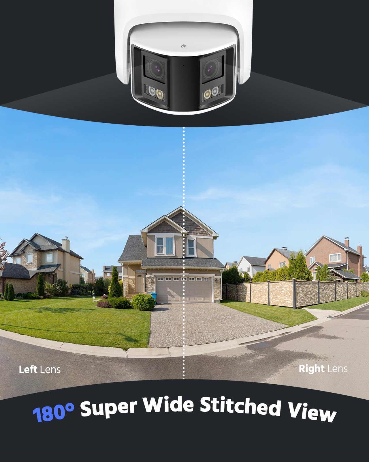 Annke Fcd800 Poe Security Camera Outdoor With Dual Lens 180 Filed Of View, 8Mp Ip Surveillance Camera Support Color Night Vision