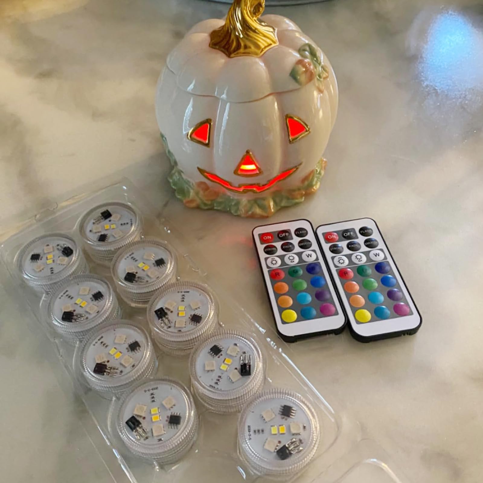 Dyanch Mini Submersible Led Lights With Remote   10 Pack 1.5'' Rgb Multicolor Battery Operated Pool Lights | Underwater Shower P