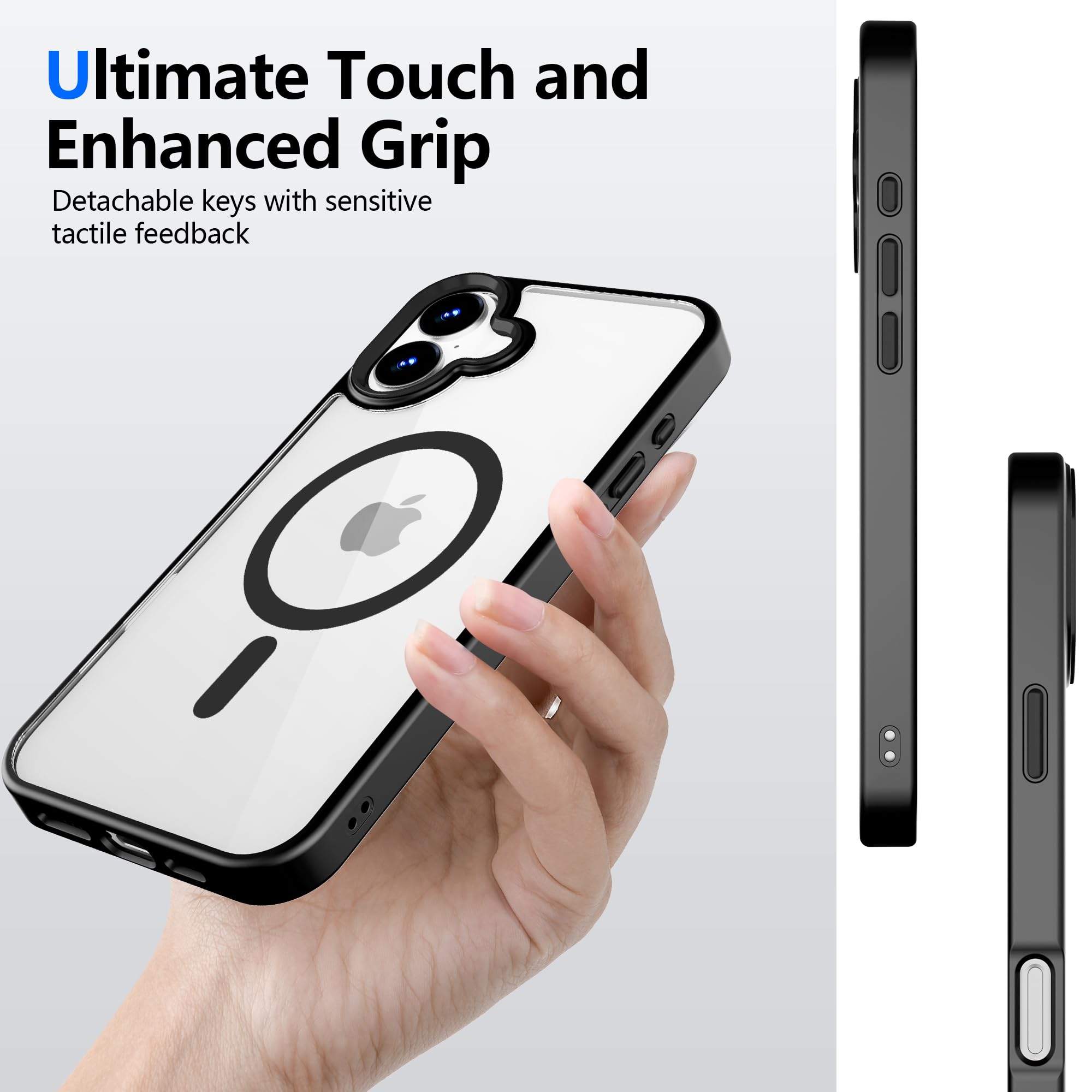 Pinlisheng 2024 Magnetic For Iphone 16 Case [Anti Yellowing] [Military Grade Protection] Shockproof Clear Hard Back Slim Case