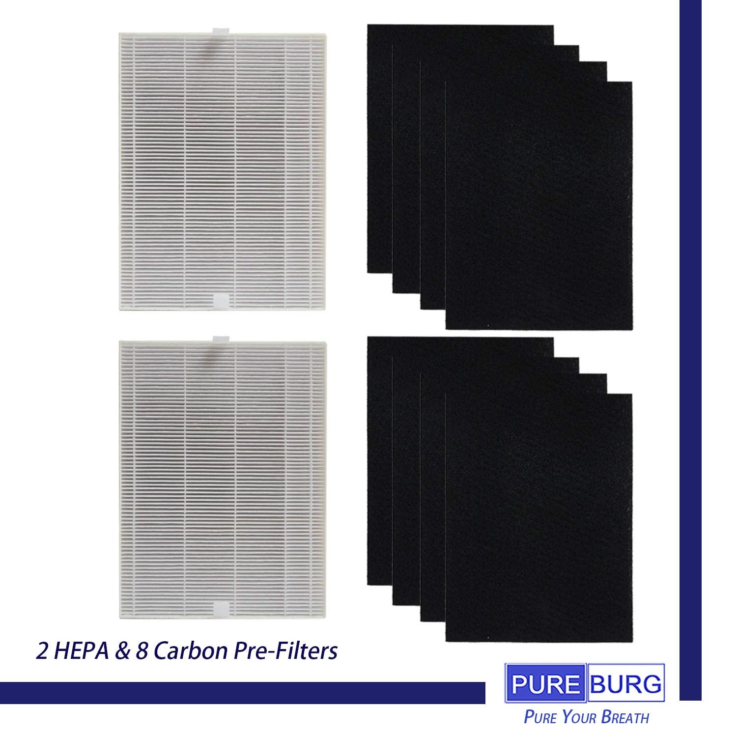 Pureburg Ap 1216L Replacement True Hepa Filter Set Compatible With Coway Ap 1216L Tower Mighty Air Purifier,H13 Activated Carbon