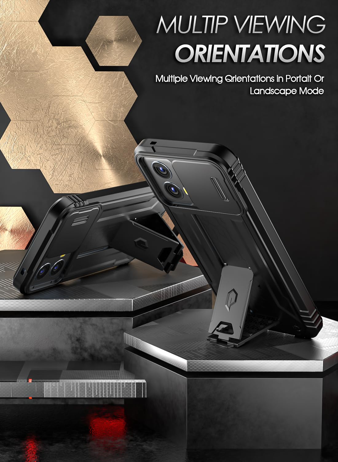 Poetic Revolution Case For Motorola Moto G 5G 2024, [Slide Camera Cover], Full Body Military Grade Rugged Shockproof Cover With