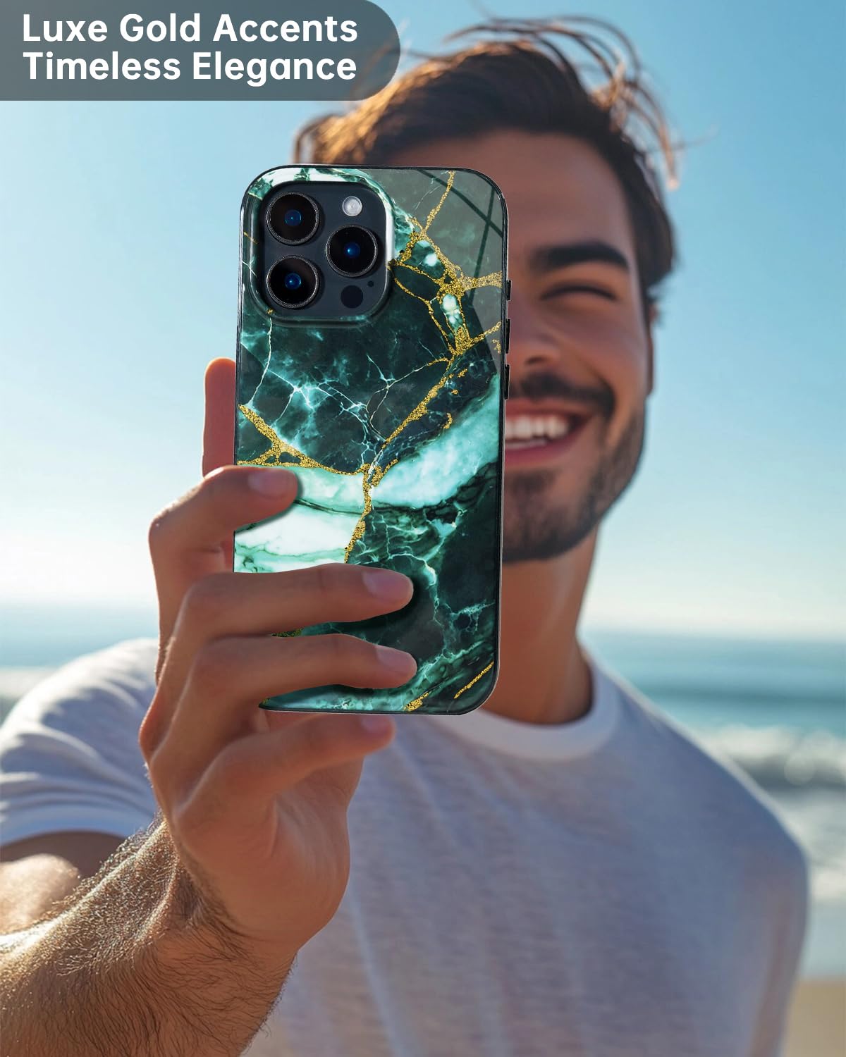 Scorpify For Iphone 16 Pro Case [Compatible With Magsafe] With Emerald Green Marble Design, Cute Magnetic Phone Cover For Women