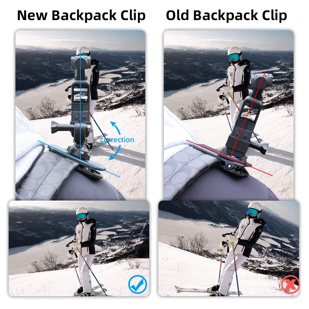 Surewo 360� Rotation Backpack Strap Mount Quick Clip Mount With Expand Frame Compatible With Dji Osmo Pocket,Osmo Pocet 2