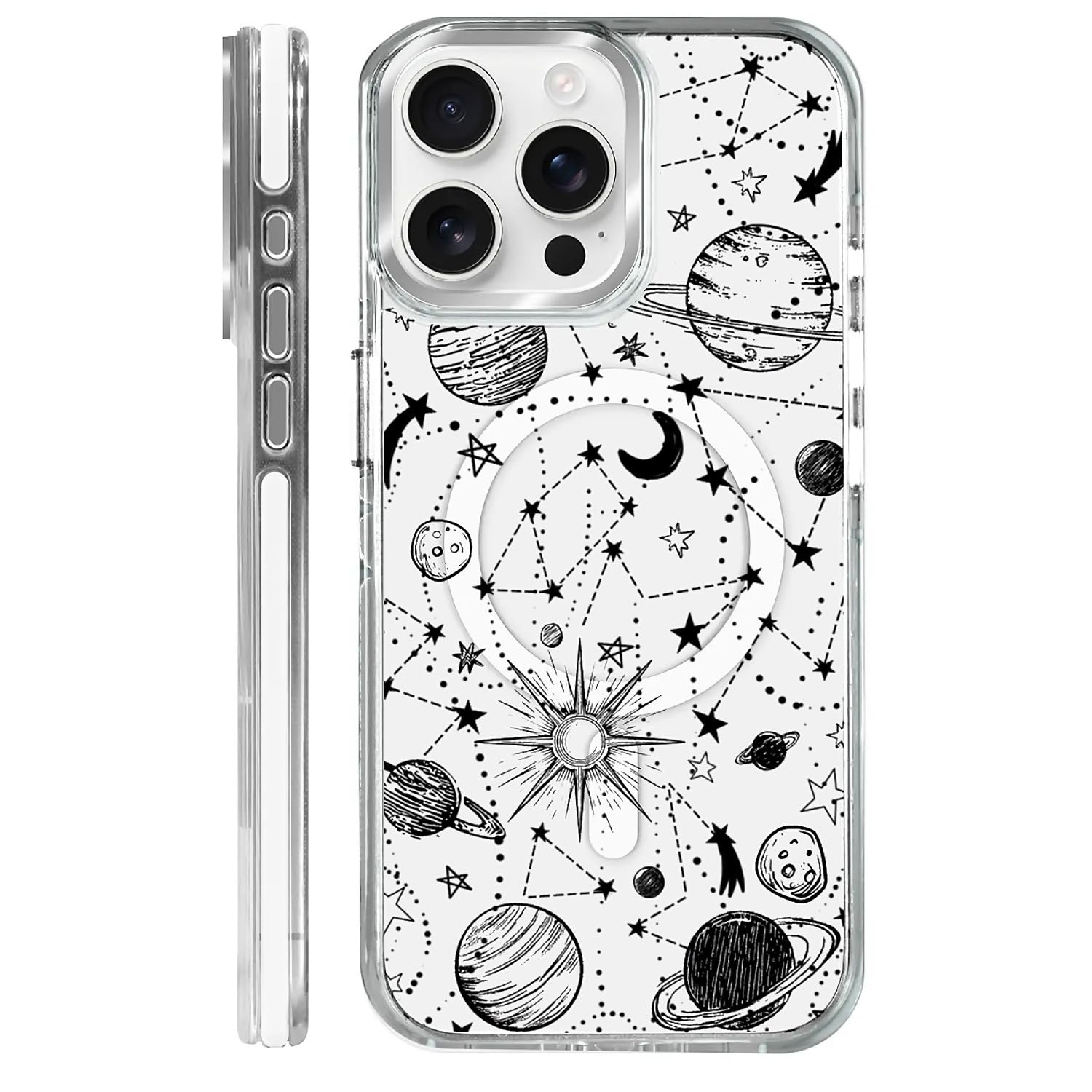 casesok for iPhone 15 Pro Max Case Compatible with Magsafe,Clear Aesthetic Design Cute for Girls Women,Anti-Drop Protective Hard