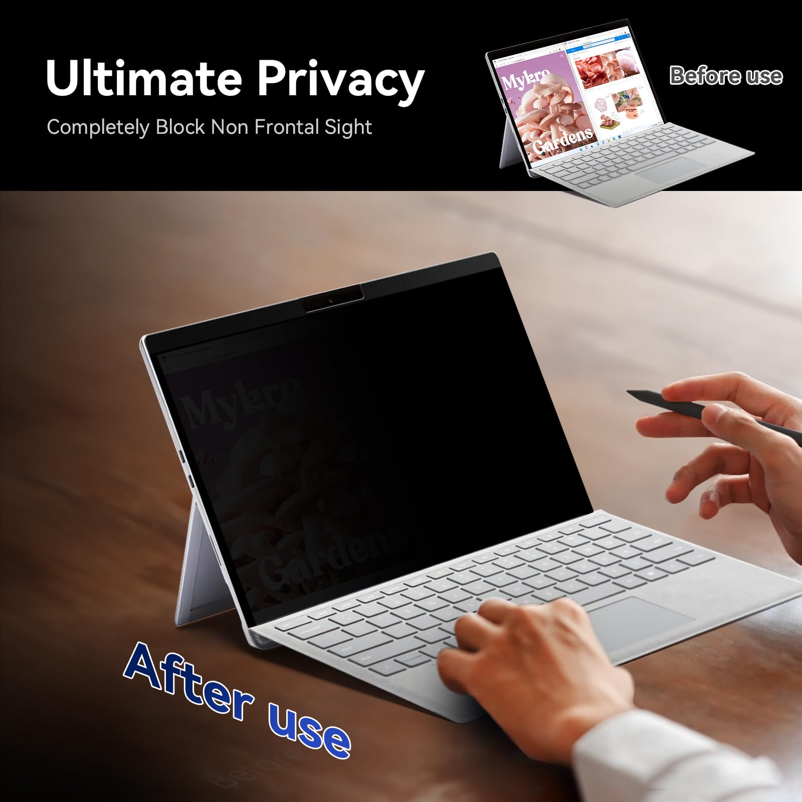 Magnetic Privacy Filter Compatible With Microsoft Surface Pro 7 Plus/Pro 7/Pro 6/Pro 5/Pro 4/Pro 3, 12.3 Inch Removable Anti Spy