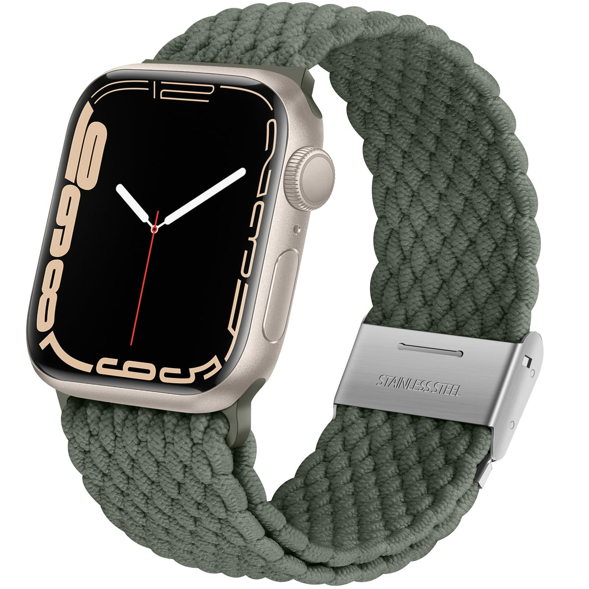 Anlinser Braided Solo Loop Compatible With Apple Watch Band 49Mm 45Mm 44Mm 42Mm, Elastic Nylon Sport Strap With Adjustable Buckl