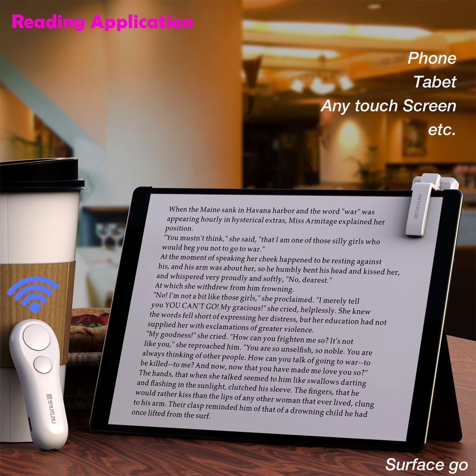 Sk Syukuyu Rf Remote Control Page Turner For Kindle Reading Ipad Surface Comics, Iphone Android Tablets Reading Novels Taking Ph