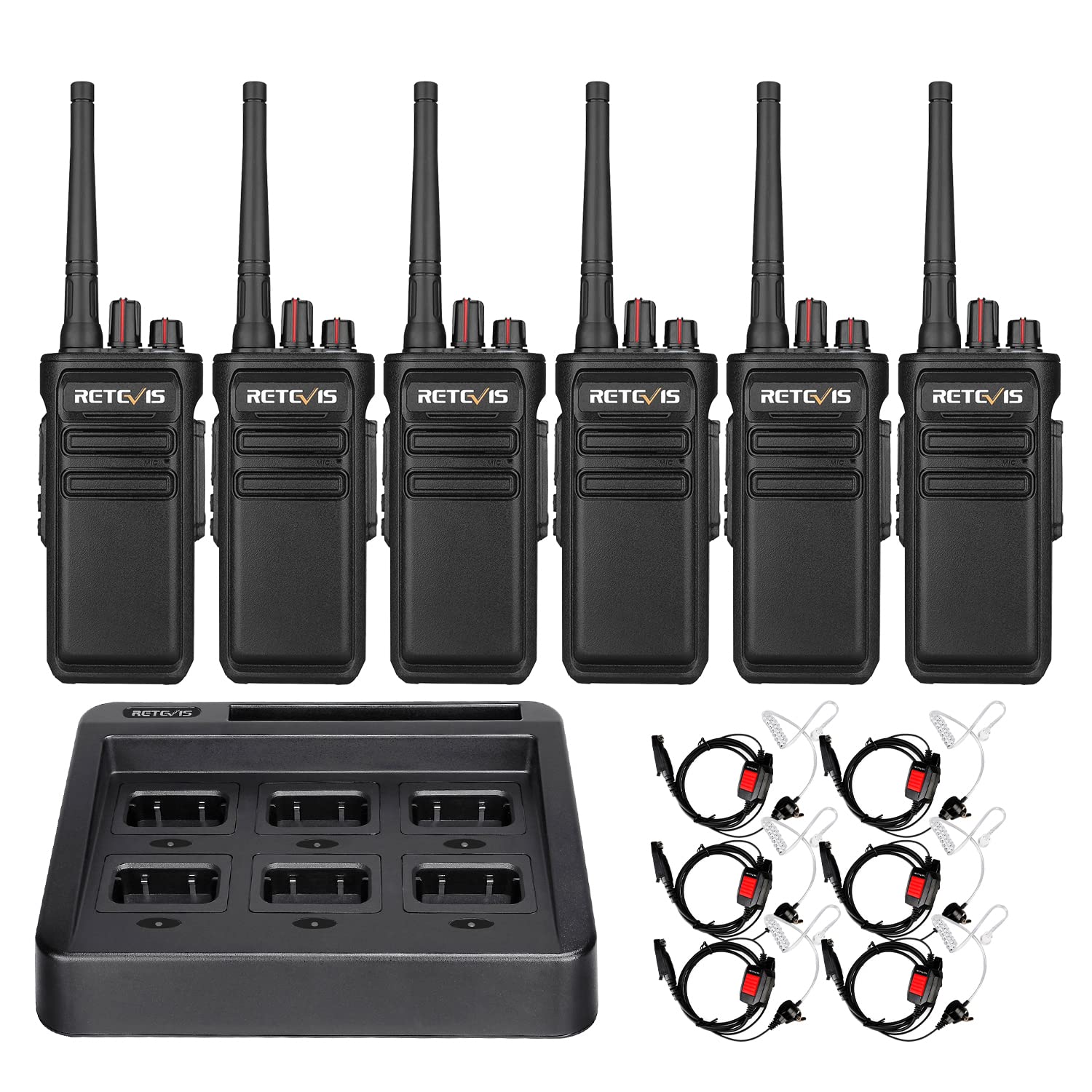 Retevis Rb23 Waterproof Walkie Talkies,5W Long Range Radio With Earpiece And Mic Set(Ip66),1800Mah,High Power 2 Way Radios, Dura