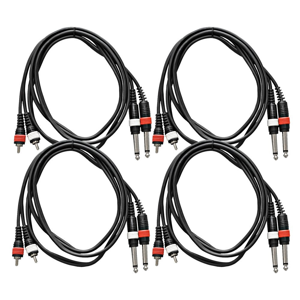 Seismic Audio - Sarca-Q-5-4 Pack Of 5' Rca To 1/4'' Patch Cables
