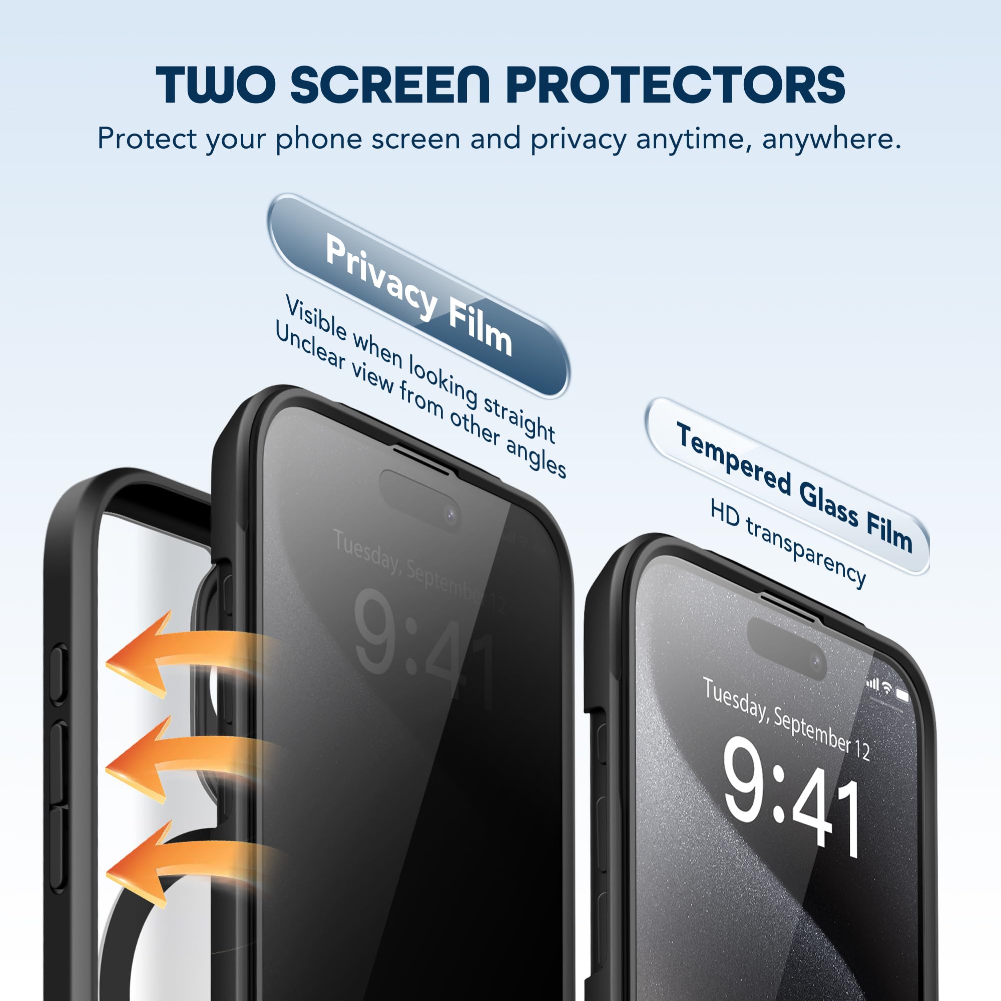 Tieszen Magnetic For Iphone 15 Pro Max Case, [Dustproof Design] Compatible With Magsafe, Built In 9H Tempered Glass Screen Prote