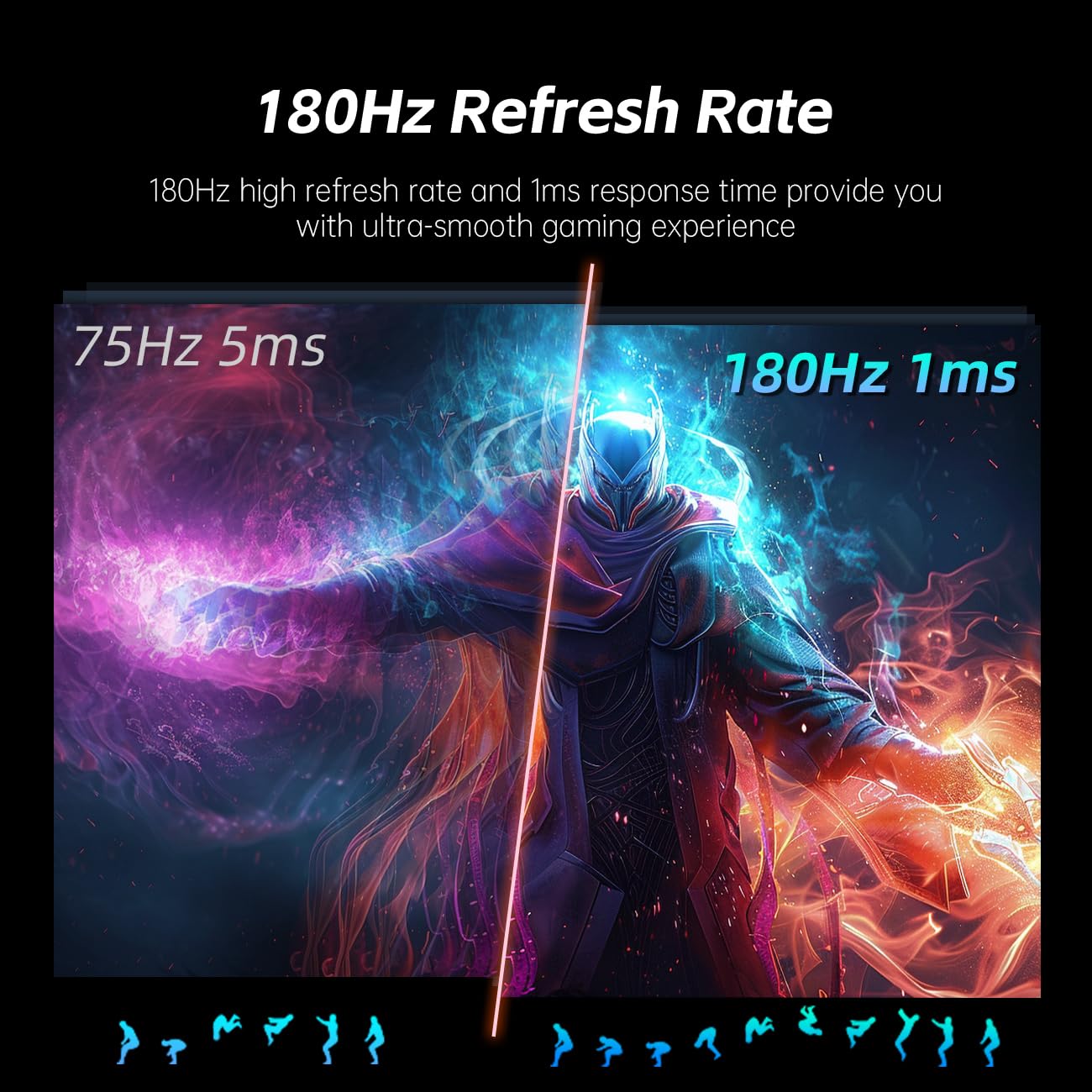 Ktc 24.5 Gaming Monitor, Fhd 1080P 180Hz Fast Ips 128% Srgb Frameless Computer Monitor, Hdr10, Adaptive Sync, Eye Care Pc Game