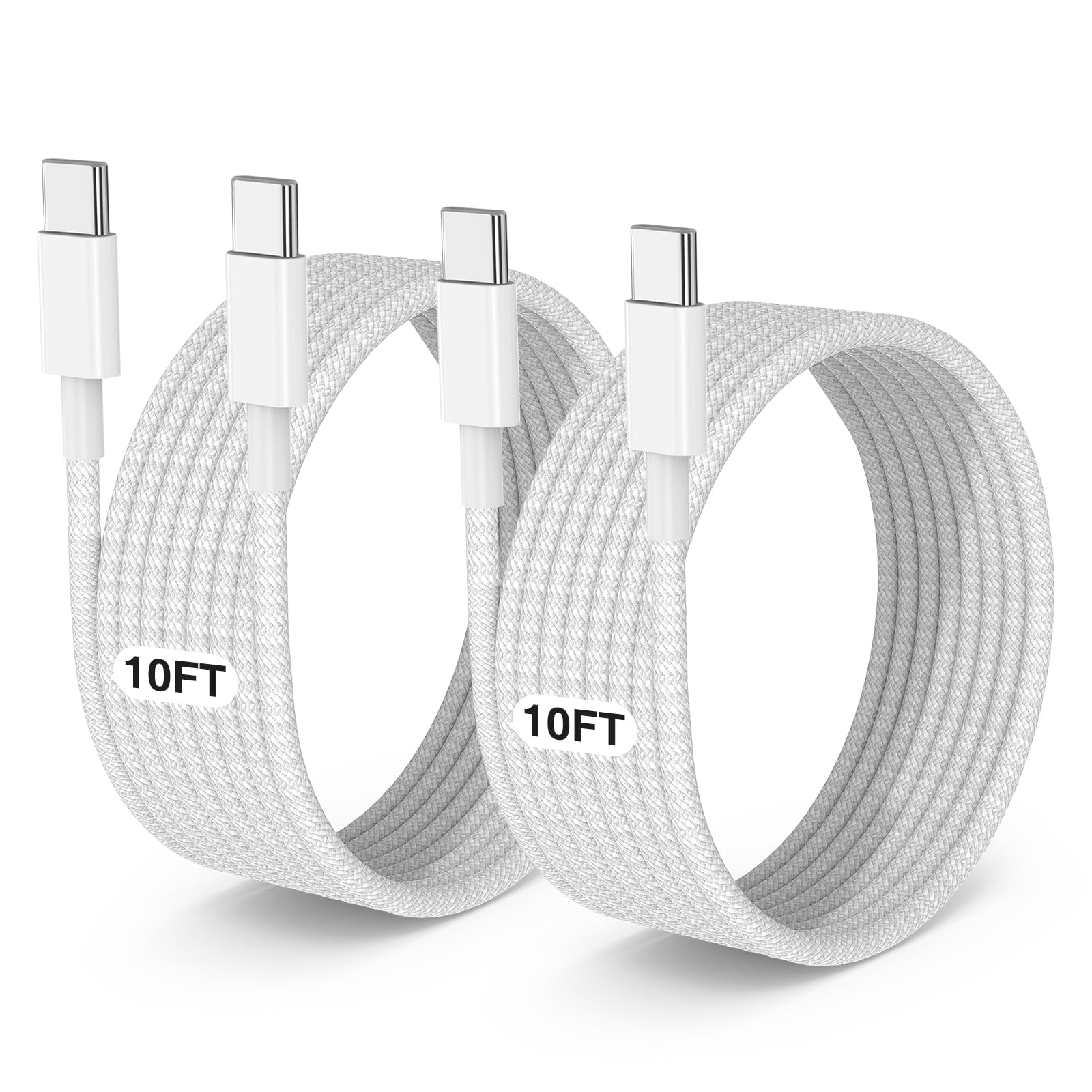Lofpye 2 Pack 10Ft 60W Usb C To Usb C Cable, Type C To Type C Cable,Fast Charging Cable For Iphone 15/15Plus/15 Pro/15Pro Max,Fo