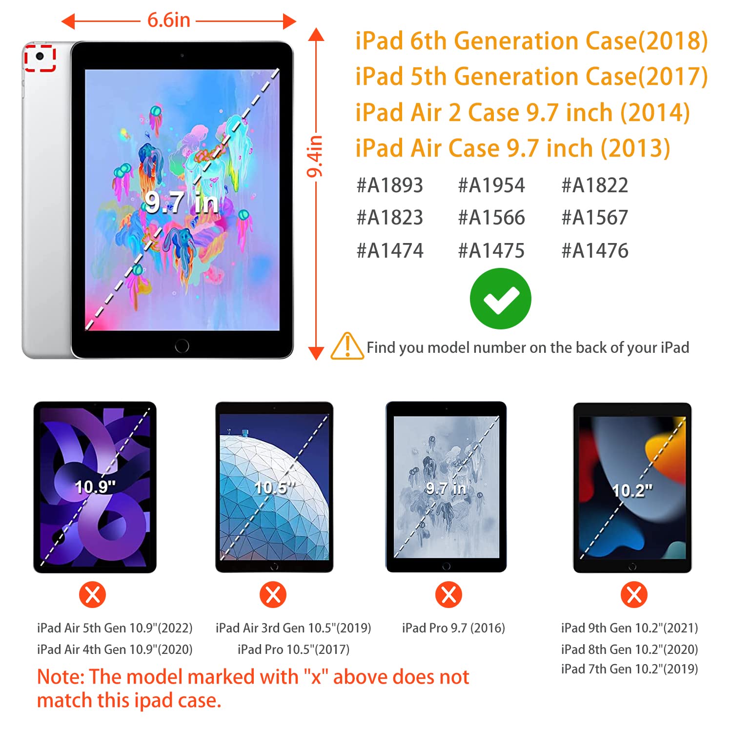 Ipad 5Th/6Th Generation, Ipad Air 2 , Ipad Air Hummingbird Case, Ipad 9.7 Flower Case Tri Fold Protective Cover, Multi Angle Vie