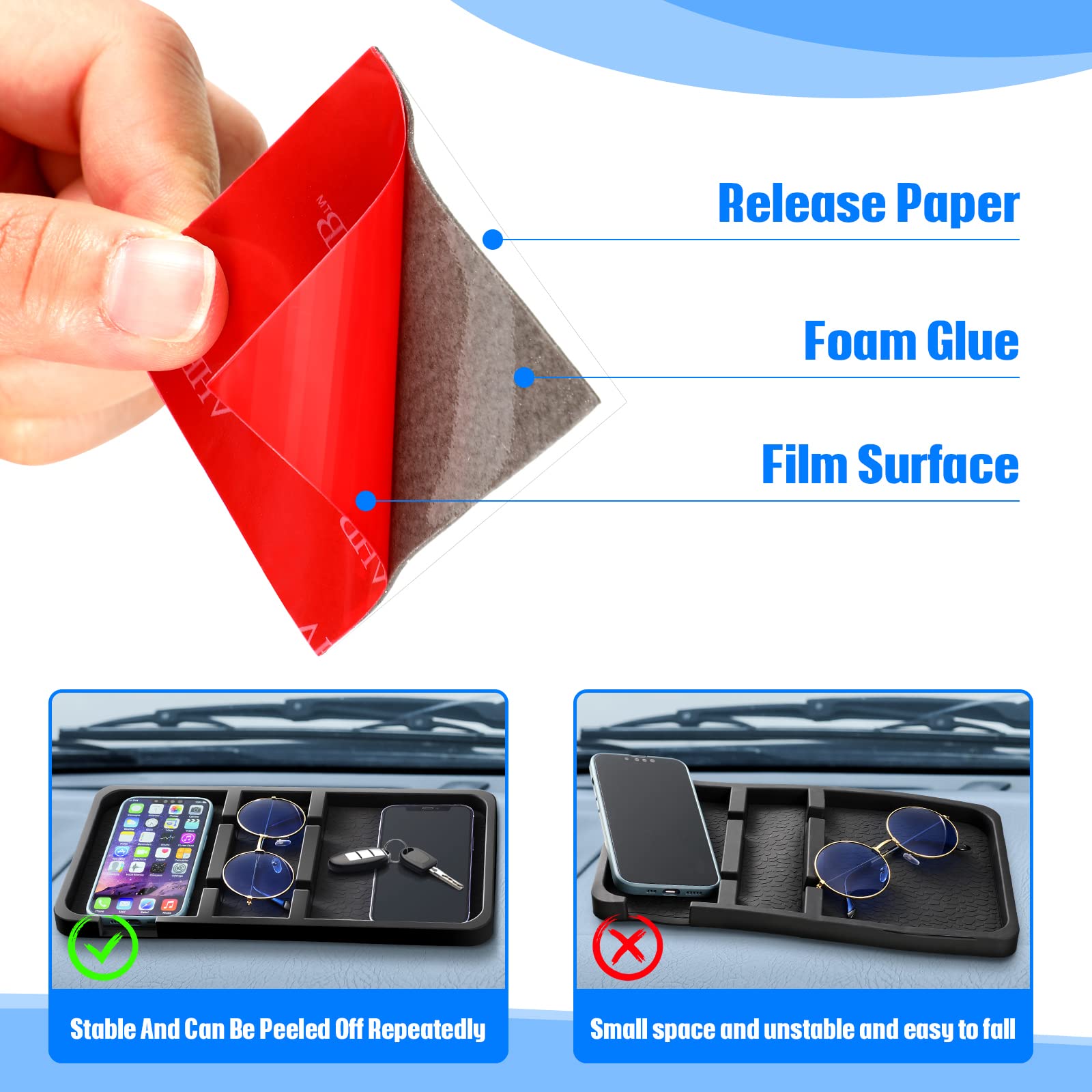 Yulejo Extra Large Dashboard Mat For Car Dashboard Accessories, Anti Skid Car Dashboard Pad Compatible With All Smartphone Car N