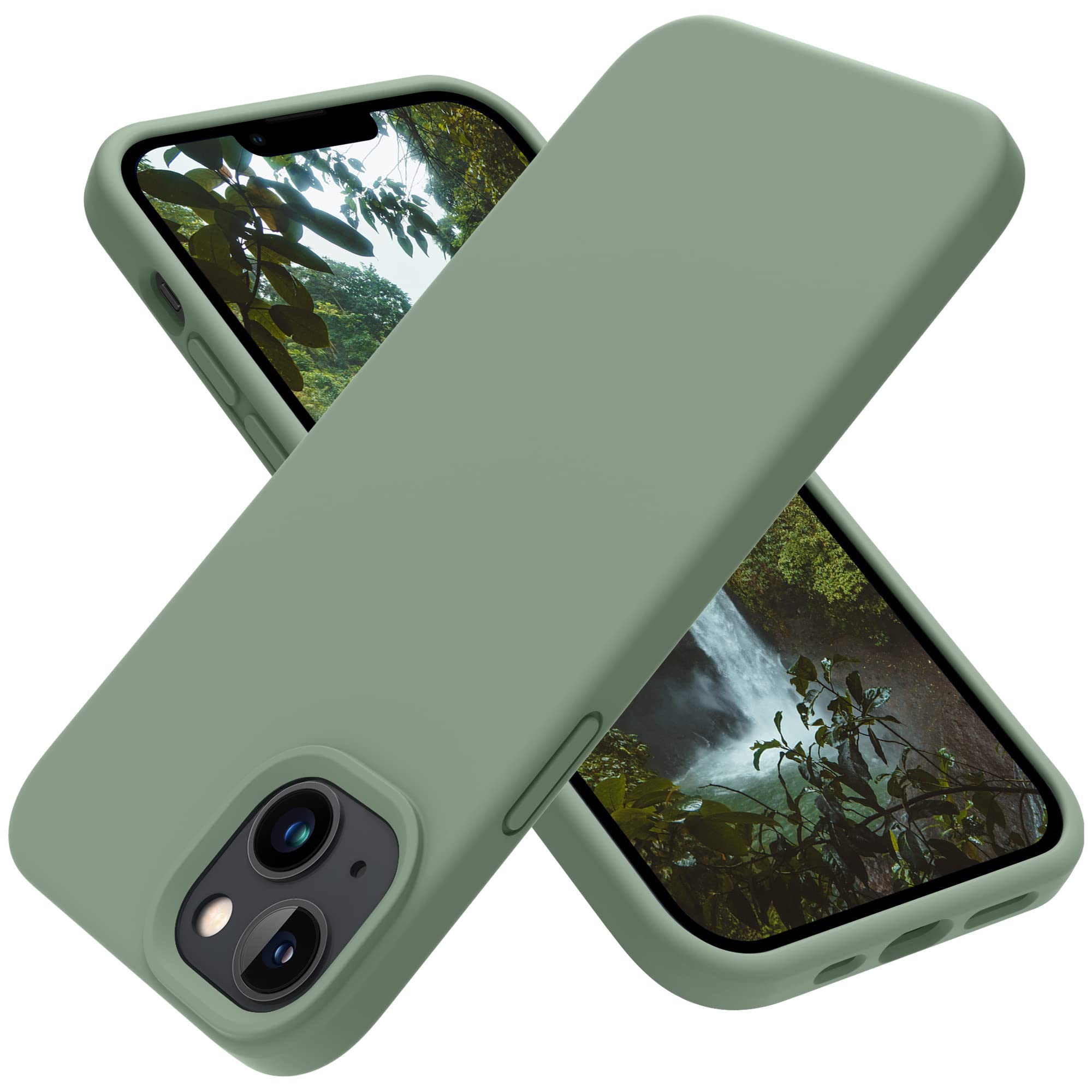 Otofly Designed For Iphone 14 Case, Silicone Shockproof Slim Thin Phone Case For Iphone 14 6.1 Inch (Calke Green)