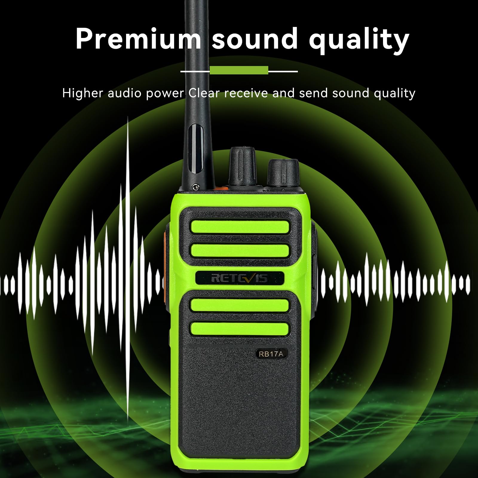 Retevis Rb17A Two Way Radios Long Range, 5 Watts Walkie Talkies, 2200Mah Rechargeable Battery, Repeater Capable, Walkie Talkie W