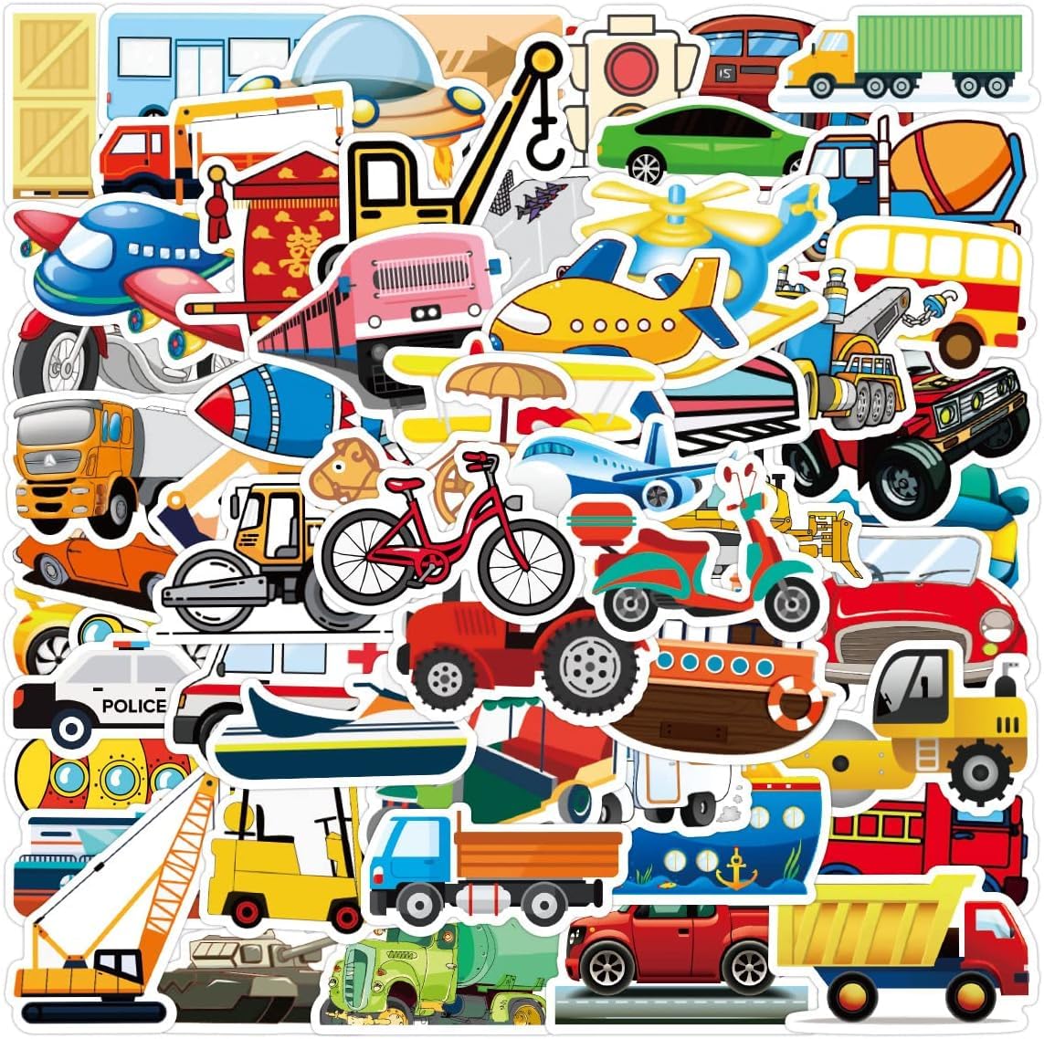 Idream Vintage Car Travel Theme Stickers (Set Of 50)  Retro Car Decals For Laptops, Water Bottles, Scrapbooks, Travel Gear And