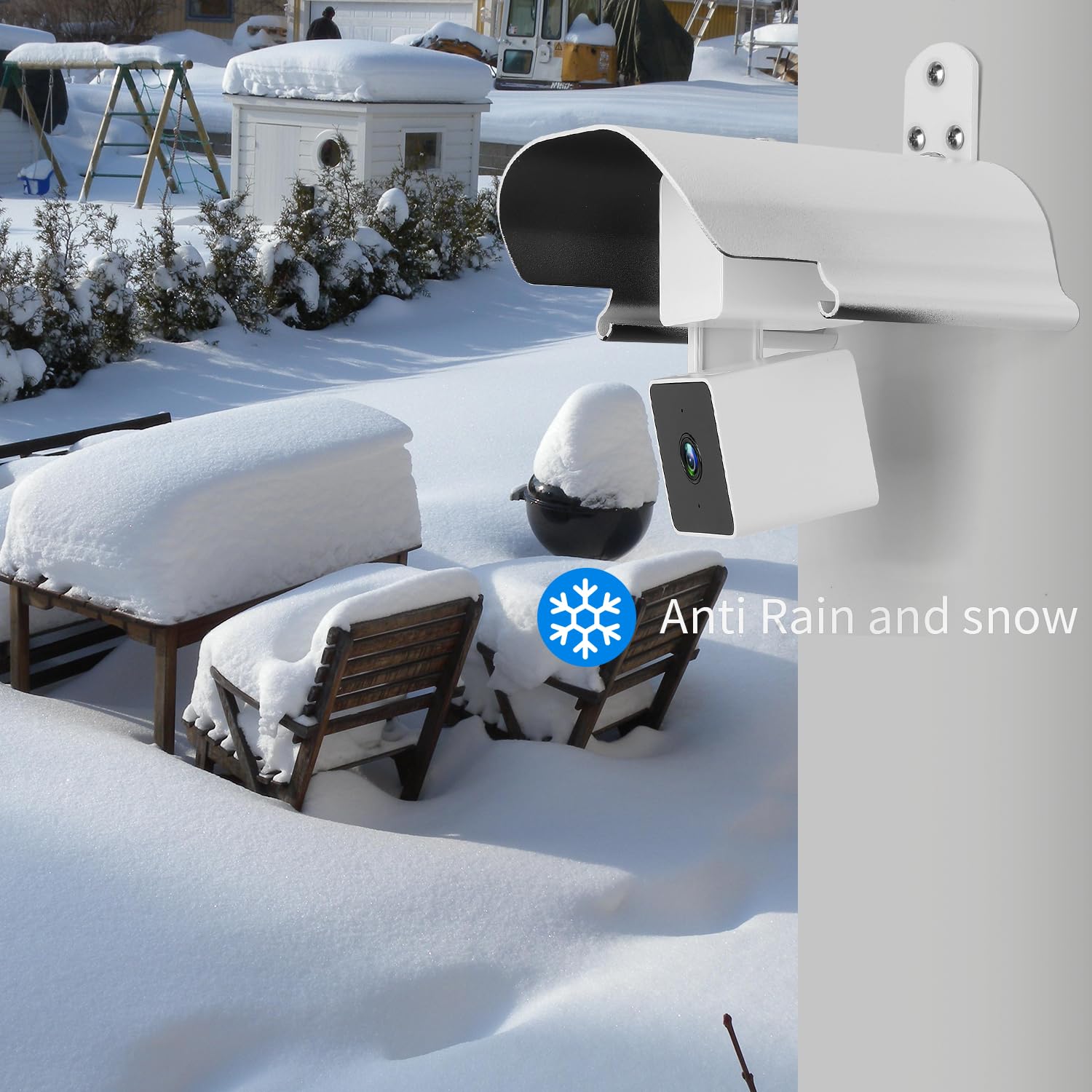 Uogw Wall Mount For Wyze Cam V4,Wyze Cam Pan V3/V2/V1,Weatherproof Protective Cover,Aluminum Alloy Sun Rain Shade Cover Mount,Camera Not Included (1 Pack White)