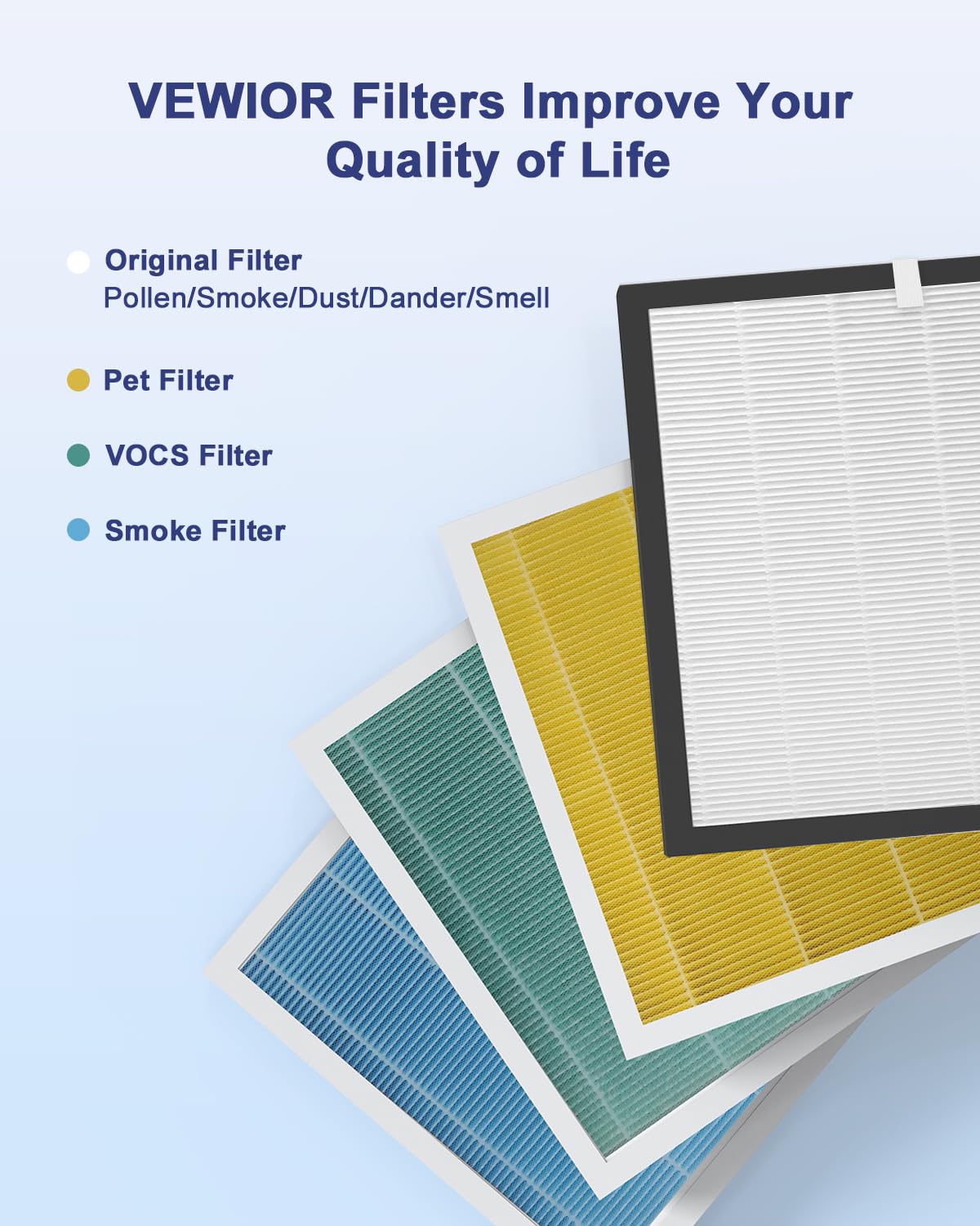 Vewior A3 Air Purifier Replacement Filter(2 Pack)