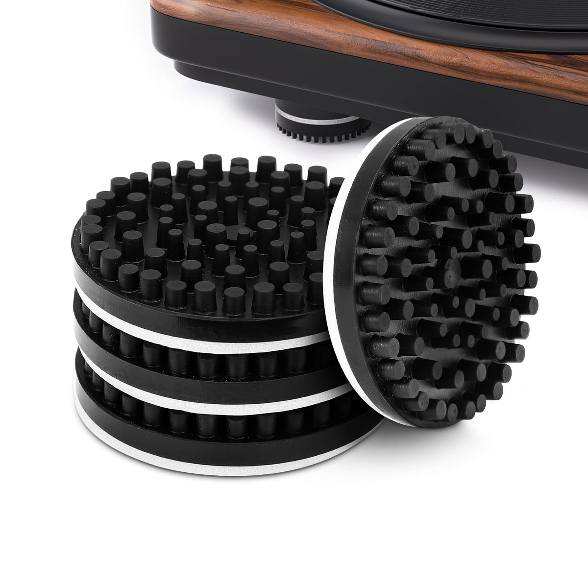 Facmogu 4Pcs Rubber Turntable Isolation Feet, Audio Speaker Stand Feet, Turntable Isolation Pads Vibration Absorption For Vinyl