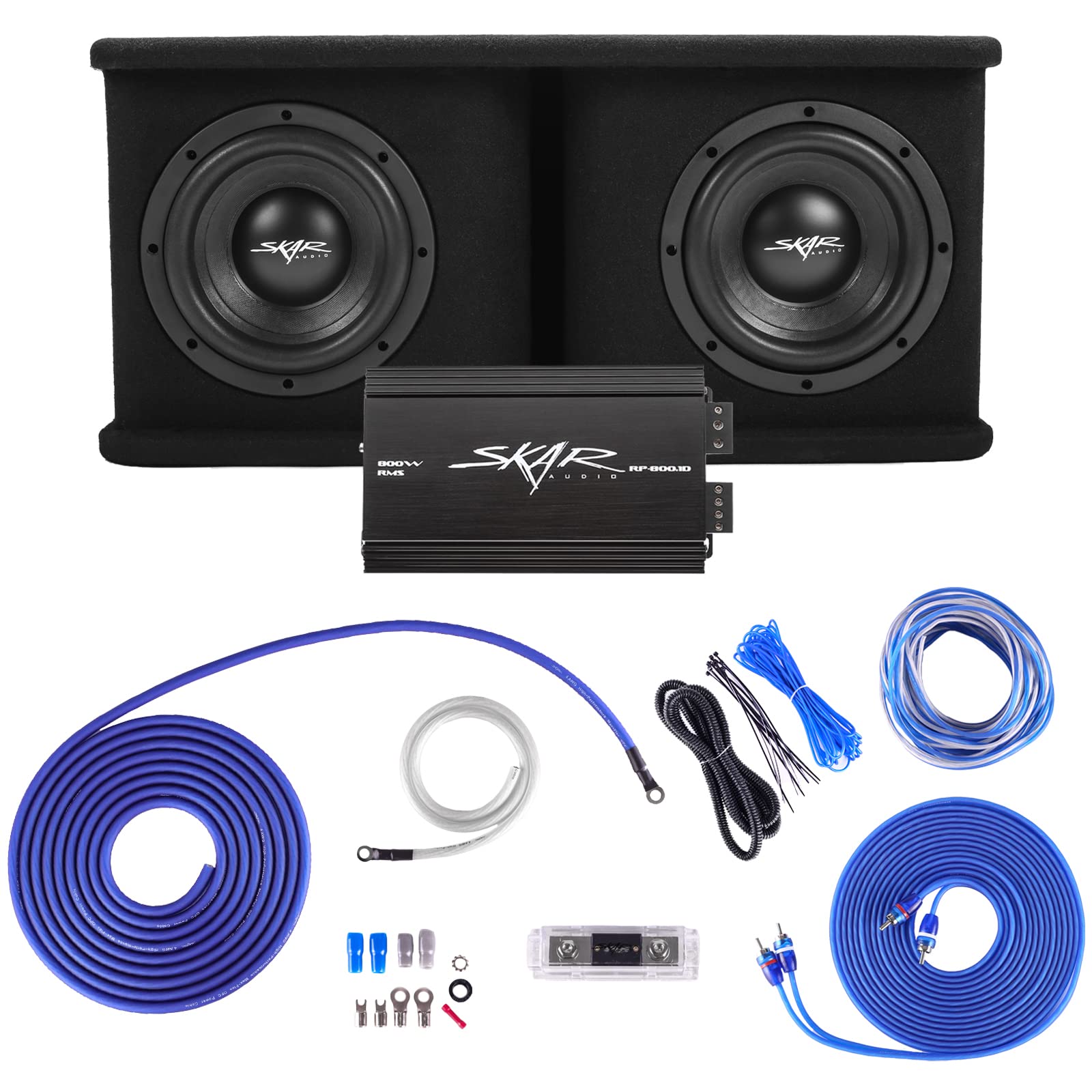 Skar Audio Dual 8' Complete 1,400 Watt Sdr Series Subwoofer Bass Package   Includes Loaded Enclosure With Amplifier