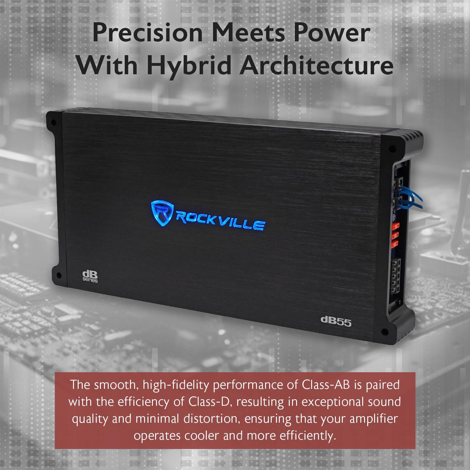 Rockville Db55 4000 Watt/1000W Cea Rms 5 Channel Amplifier Car Stereo Amp, Loud!