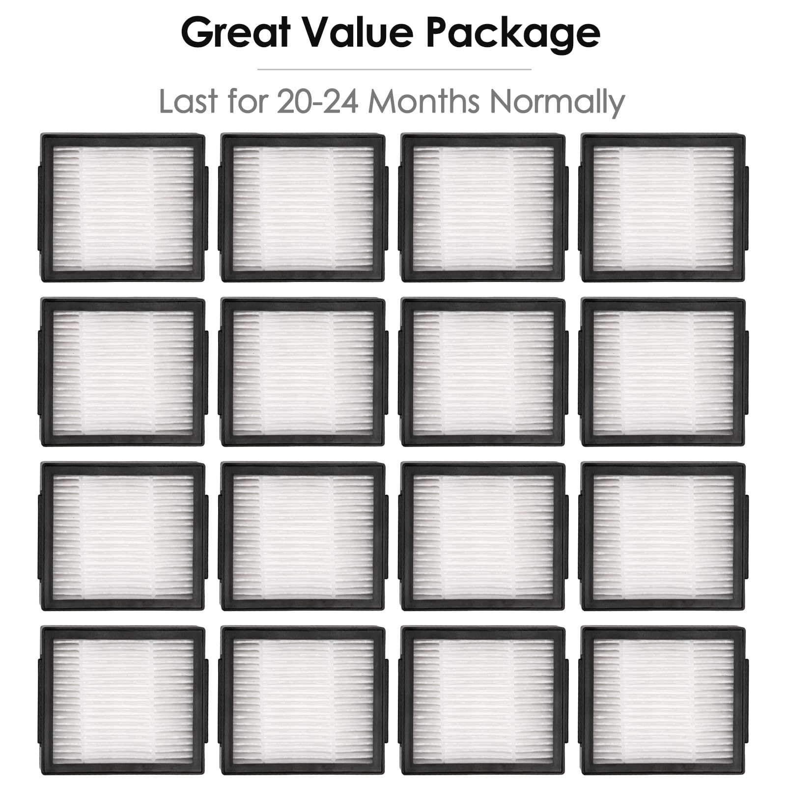 (16 Pack) Combo 10 Max Replacement Hepa Filter Compatible With Irobot Roomba Combo J7+ Plus/Combo J9+/ Combo 10 Max Robot Vacuum