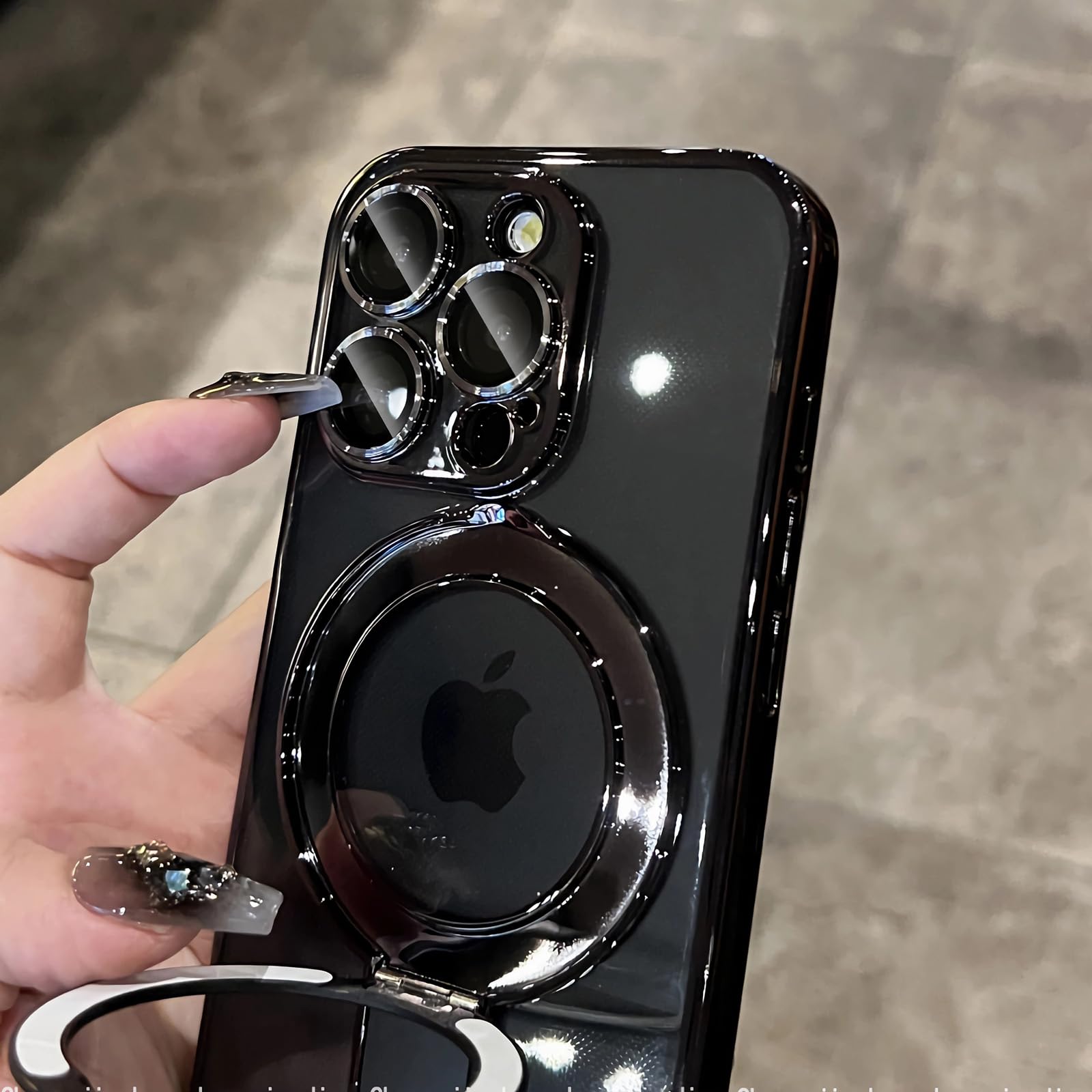 Lxk Magnetic Invisible Stand For Iphone 16 Pro Max Case 6.9'' Compatible With Magsafe, Military Grade Protection, With Camera Pr