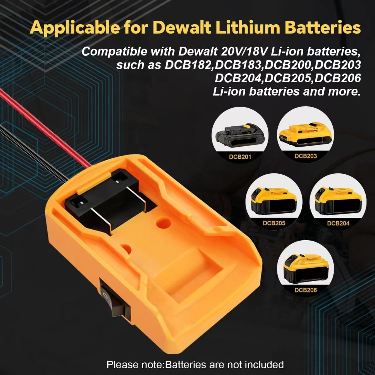 20V To 12V Step Down Converter For Dewalt 20V Batteries, Power Wheels Battery Adapter 10A 120W Automatic Buck Regulator With Upg