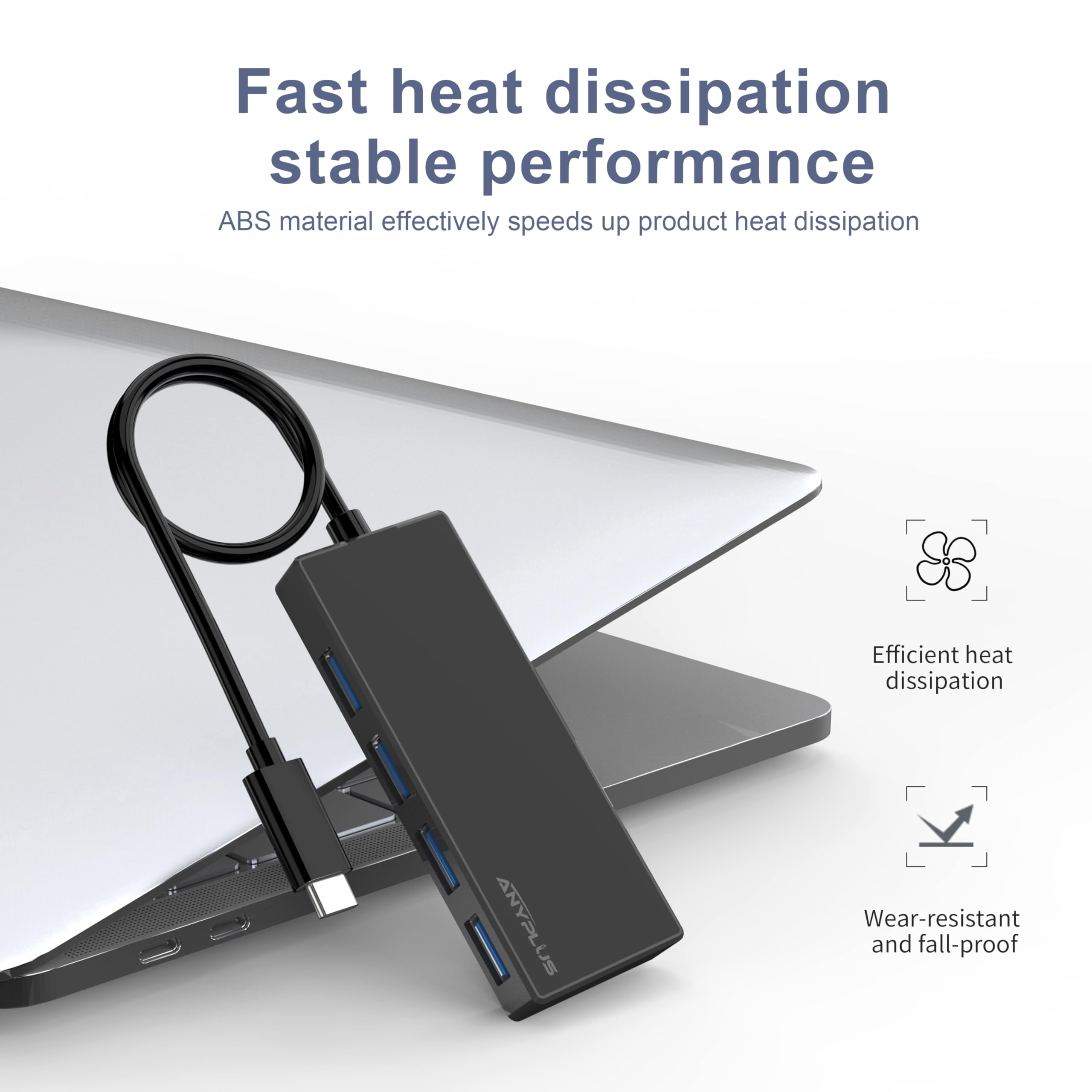 Anyplus Usb C Hub, 4 Ports Usb 3.0 Hub Splitter With 5Gbps Data Transfer, Usb C Splitter For Type C Macbook, Mac Pro, Imac, Surf
