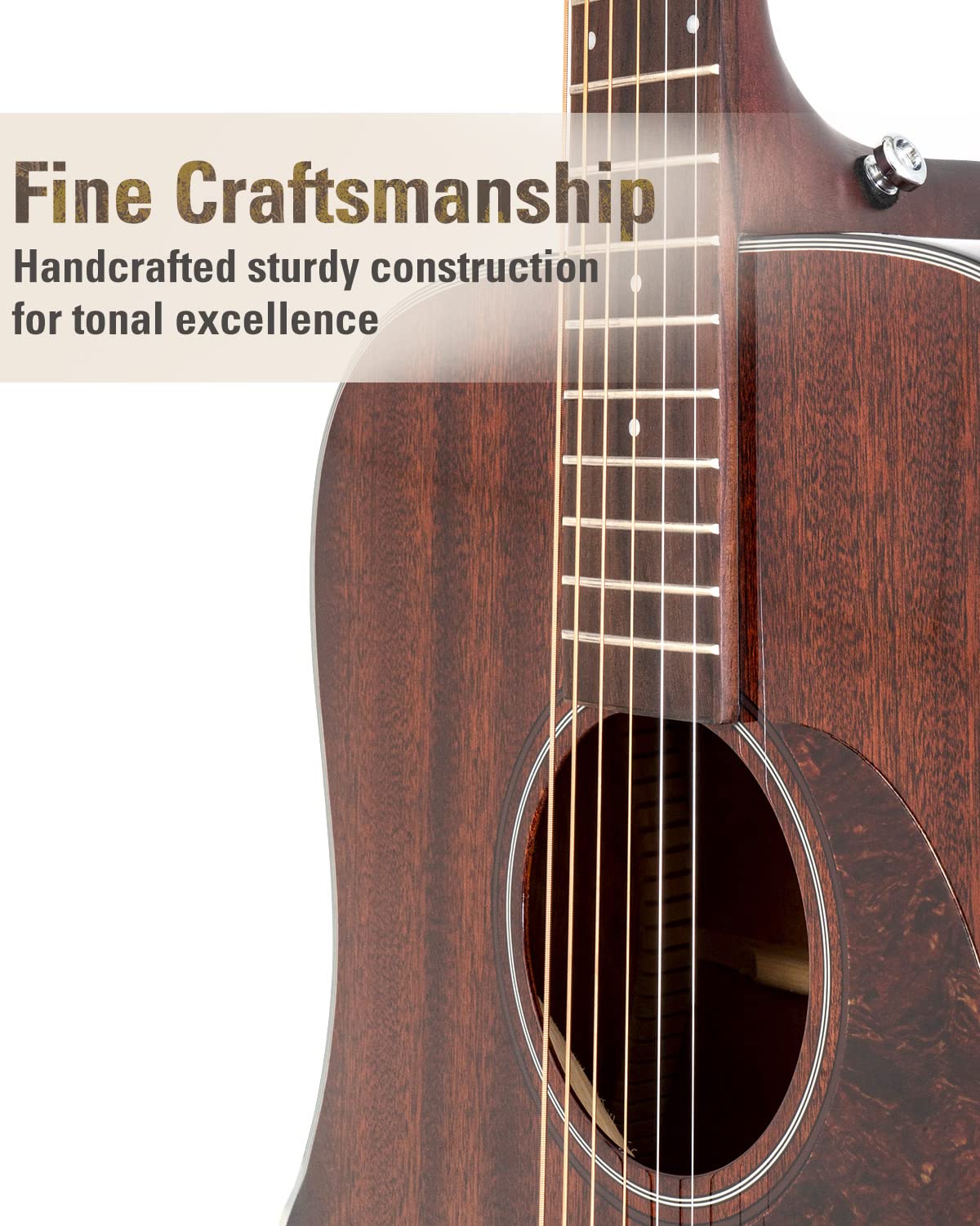 Sigma 41    Acoustic Guitar, Dreadnought, 4/4 Full-Size, With Name Brand Exp16 Strings, Solid Mahogany Top, Natural Gloss, Mahog