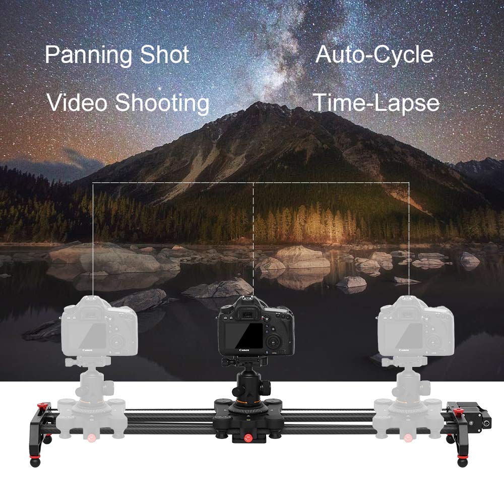 Gvm Motorized Camera Slider, 31'' Carbon Fiber Dolly Rail Camera Slider With Time Lapse Photography, Tracking Shooting And 120 D