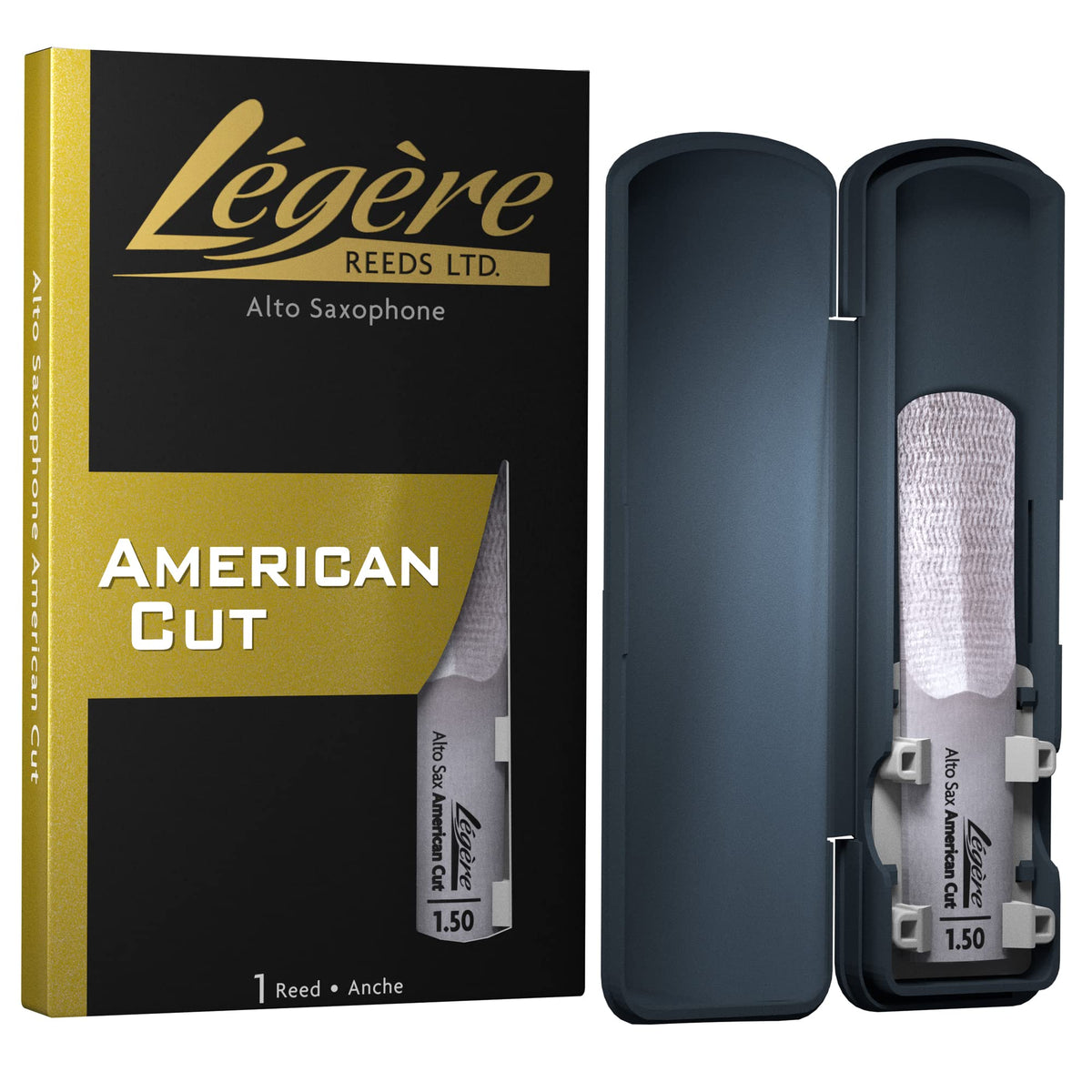 L  Gre Reeds - Alto Saxophone Reed, American Cut, Strength 1.50 (Asa1.50) - Premium Synthetic Woodwind Reed