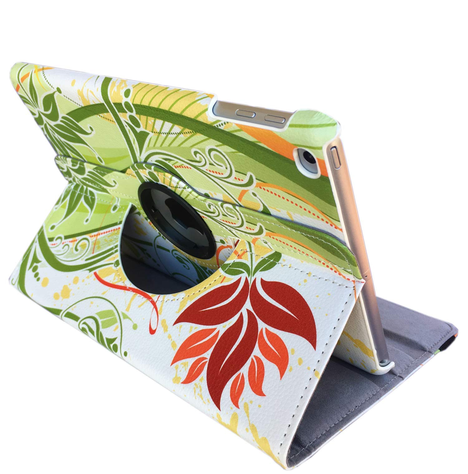 Case For Ipad 6Th/ 5Th Generation 9.7 Inch 2017/2018 A1822 A1823 Smart Stand Case Support Wake/Sleep Function Orange Flowers