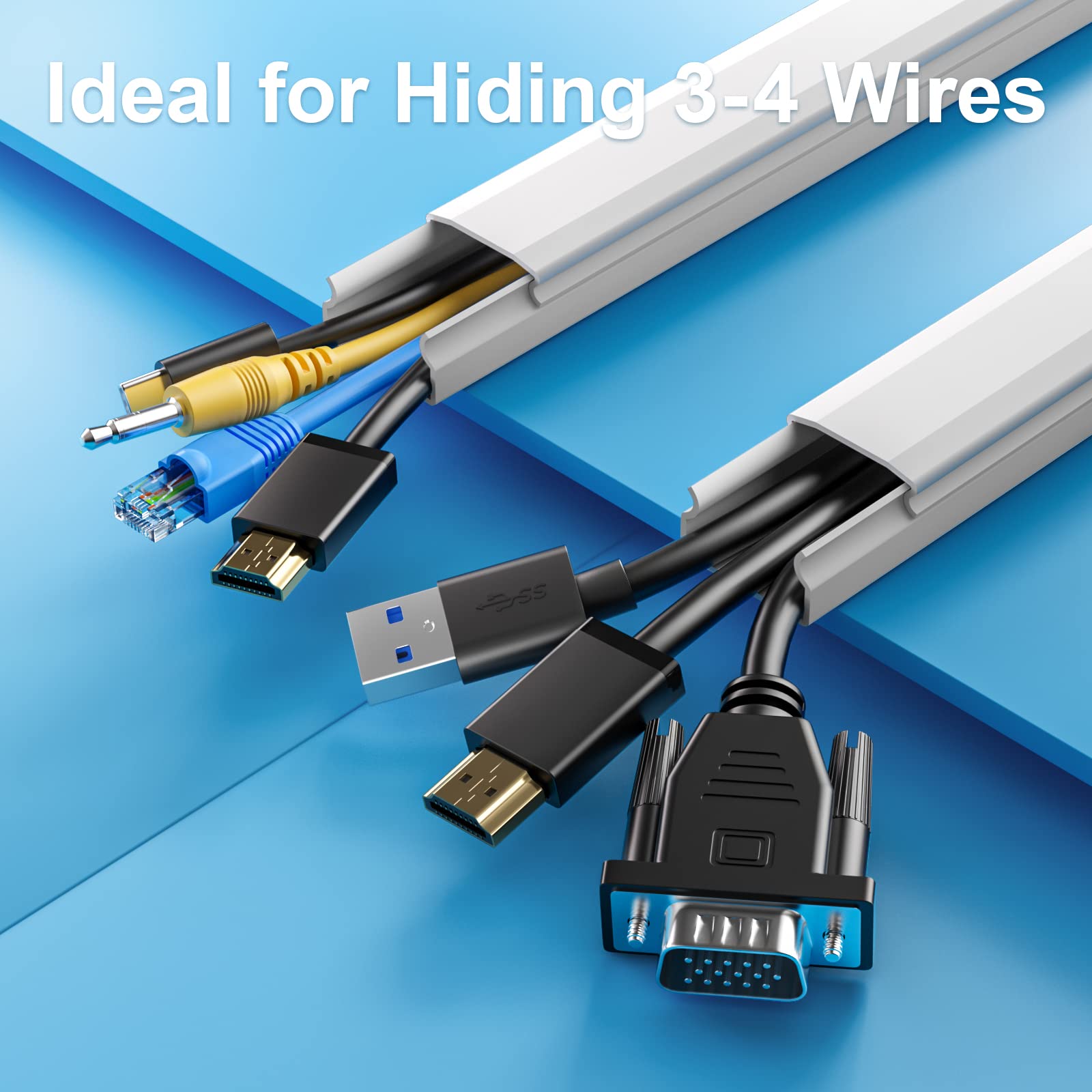 Yecaye Tv Cord Hider, 47In Cord Cover, Large Cable Hider, Wire Covers For 4 Cords, Cable Raceway Wire Hider, Wire Hiders For Tv