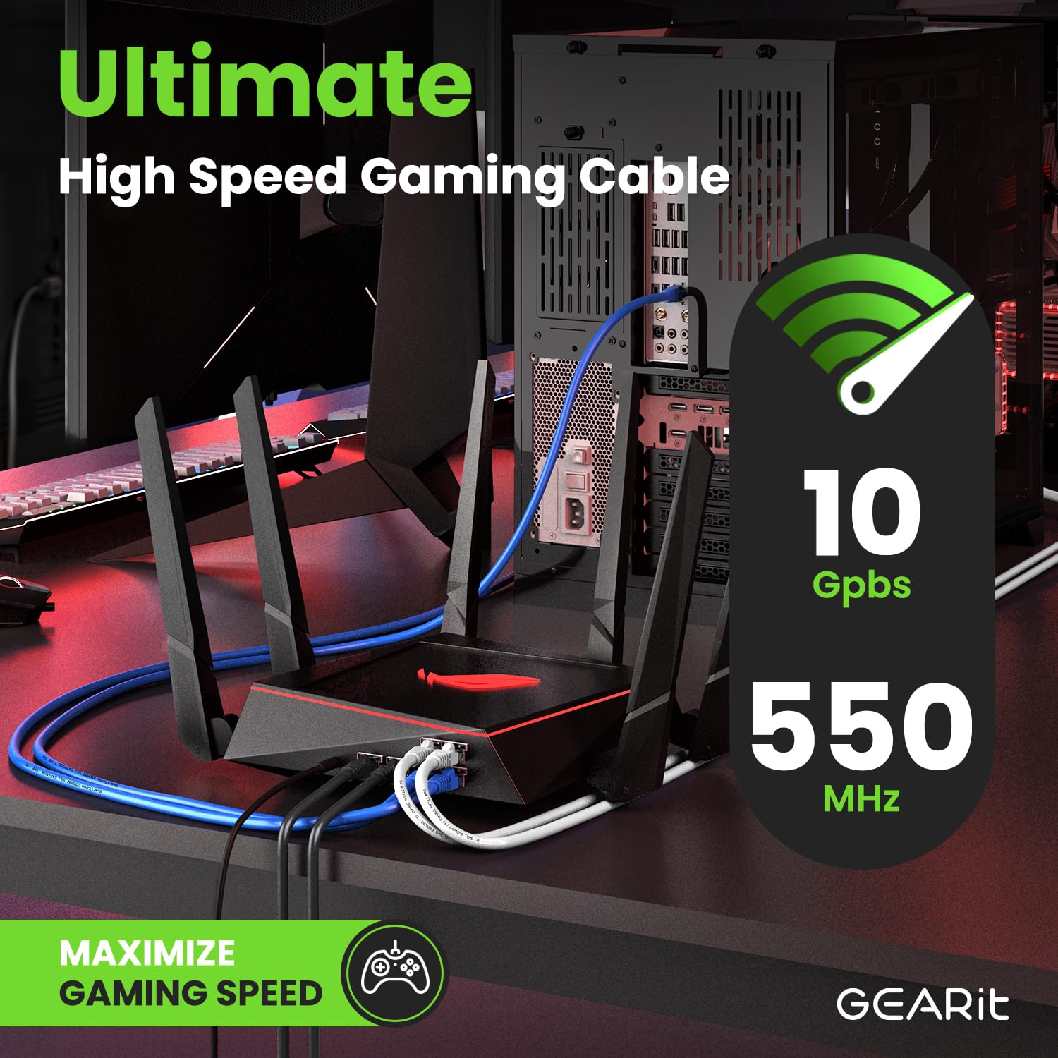 Gearit Cat 6 Ethernet Cable 10 Ft (20 Pack)   Cat6 Patch Cable, Cat 6 Patch Cable, Cat6 Cable, Cat 6 Cable, Cat6 Ethernet Cable,