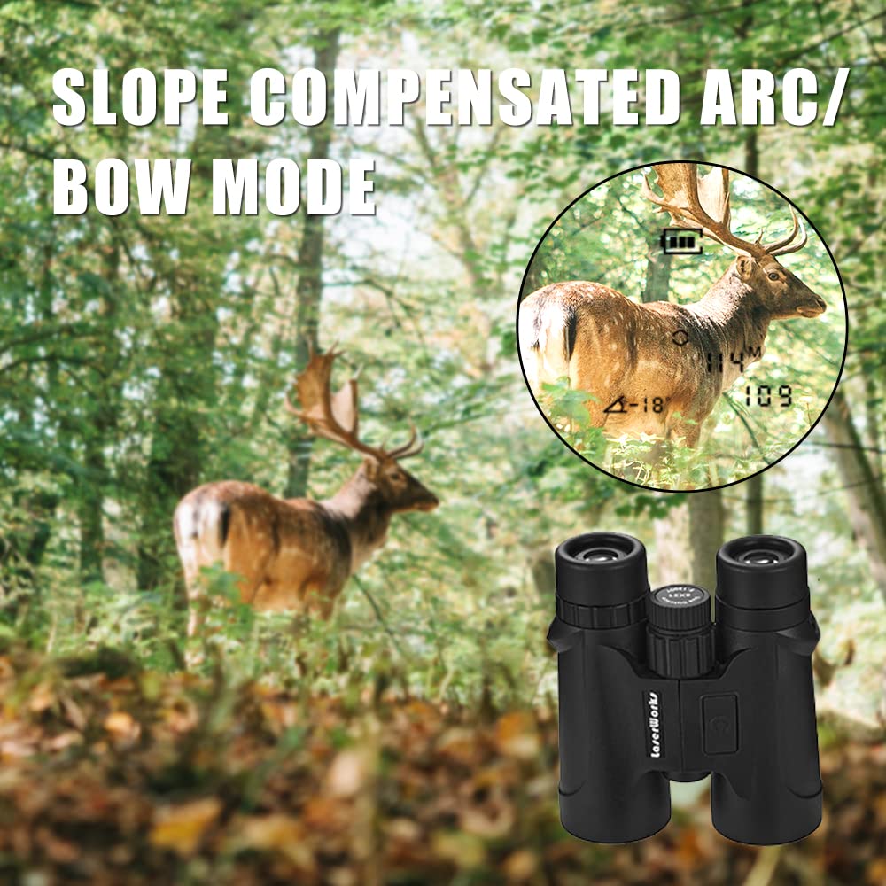 Laserworks Hunting Binoculars For Adults, Compact Binoculars With Rangefinder Built In, Range Finder Binocular For Hunting 1300Y